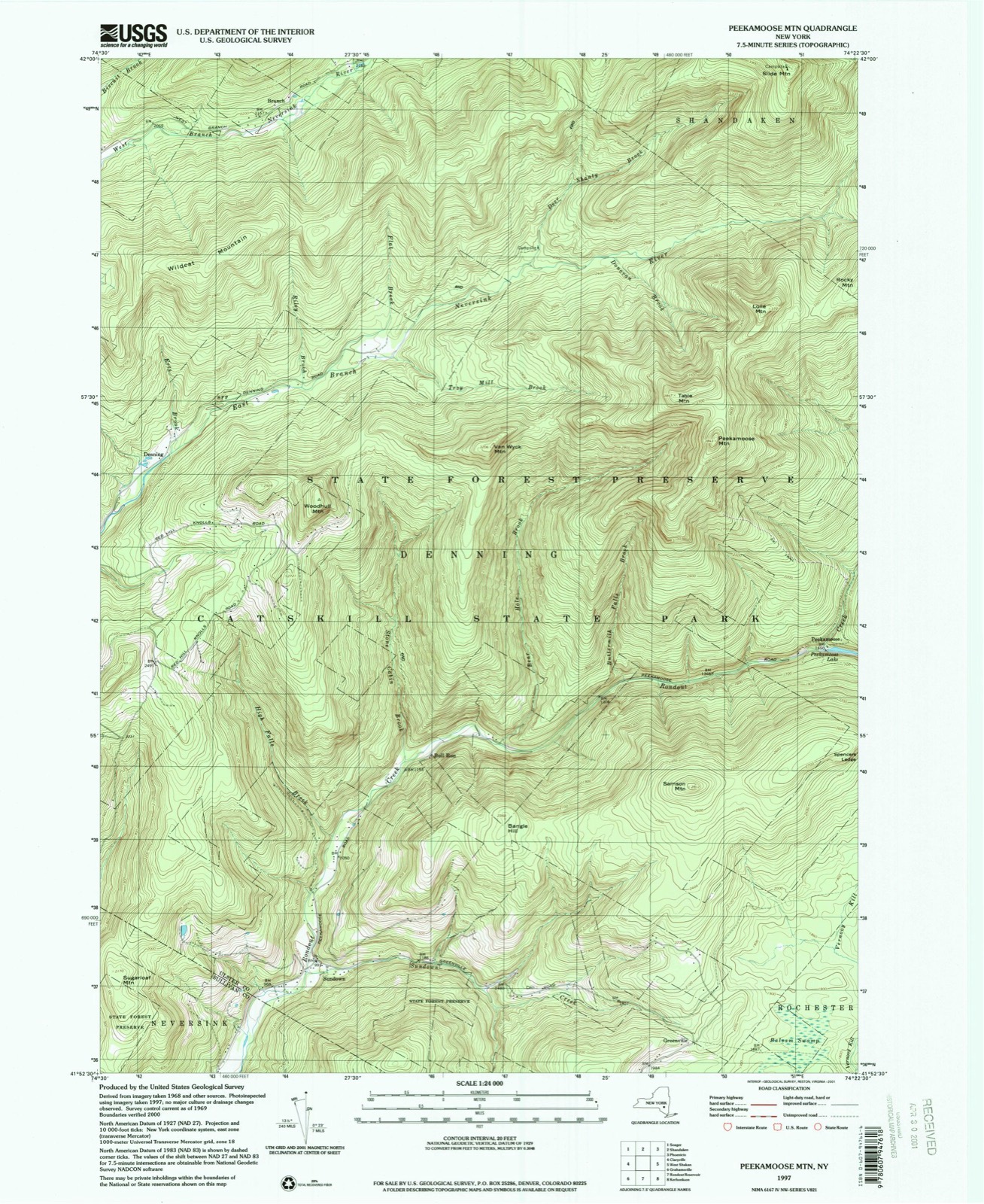 Topographic sheet of Sundown, surveyed 1997