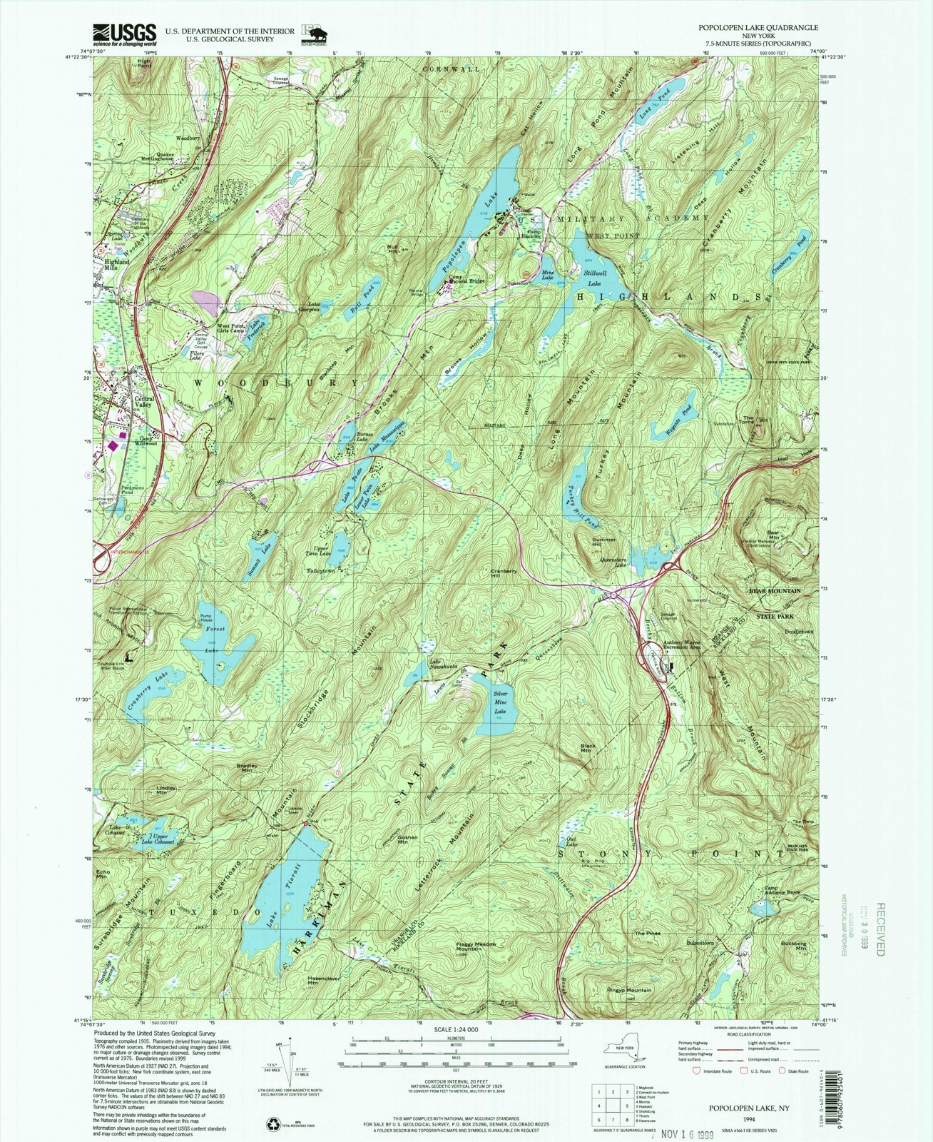 Topographic sheet of Baileytown, surveyed 1994