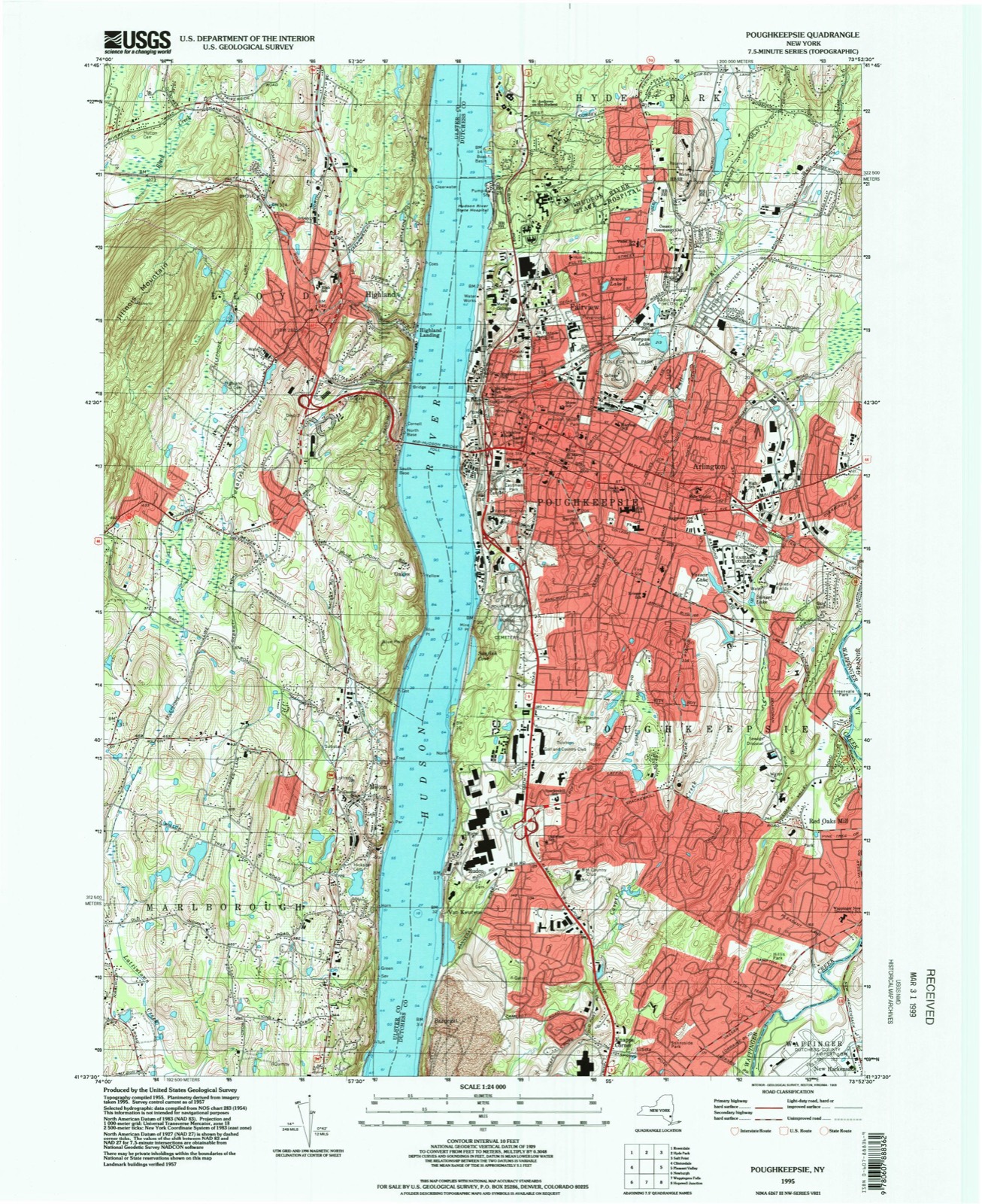 Topographic sheet covering Grey Hook, surveyed 1995