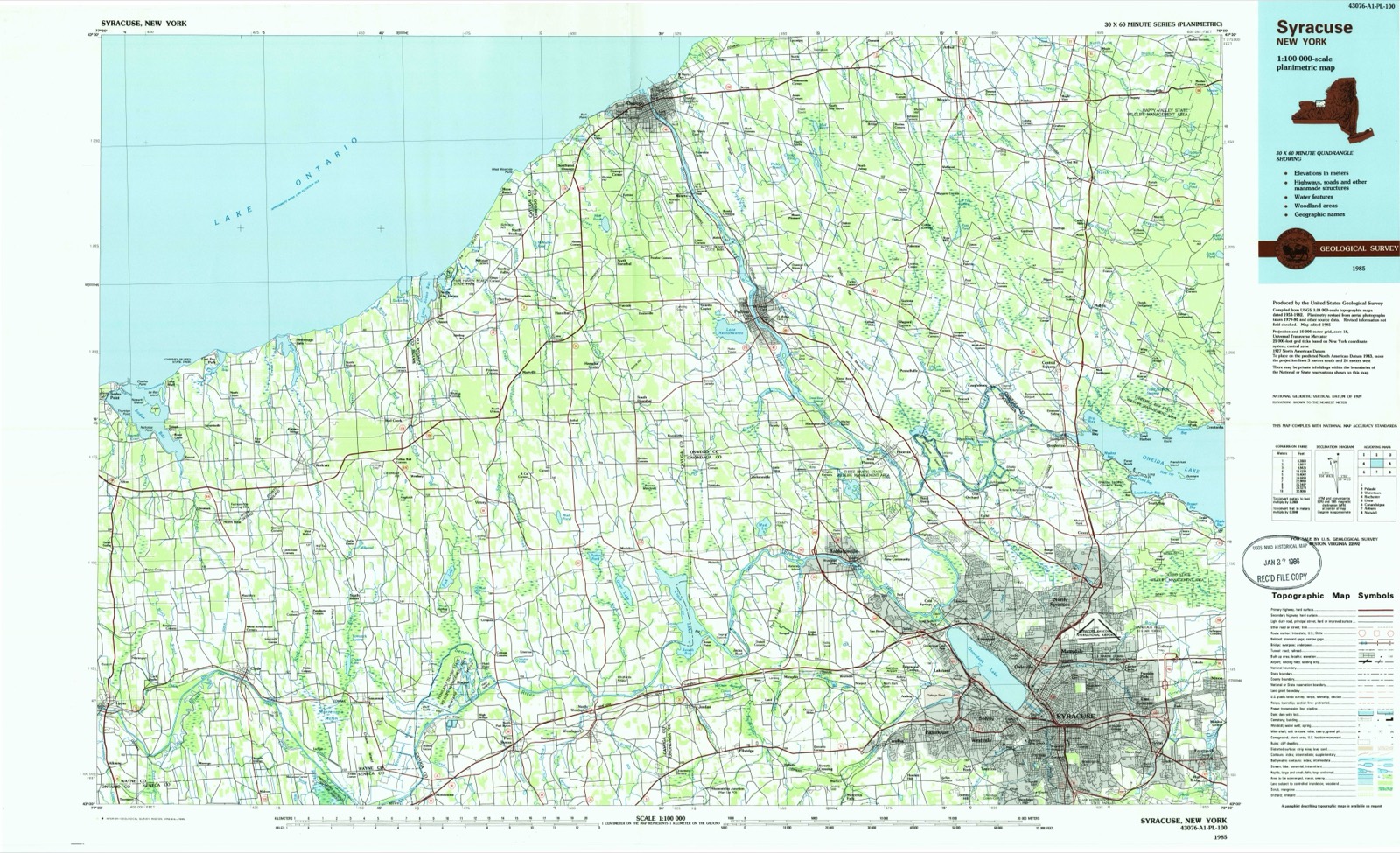 Topographic sheet of Malcon, surveyed 1985