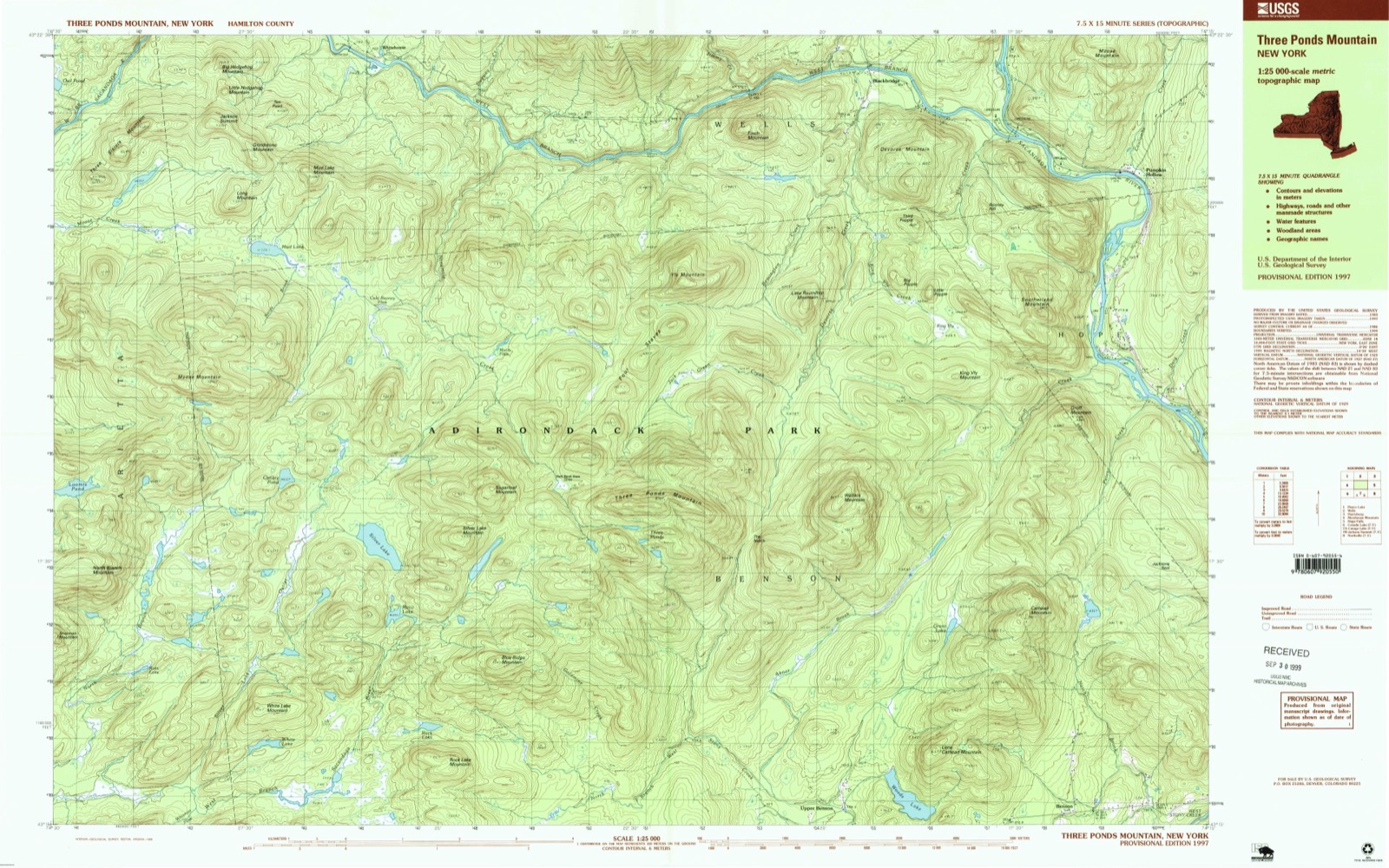 Topographic sheet of Benson, surveyed 1997