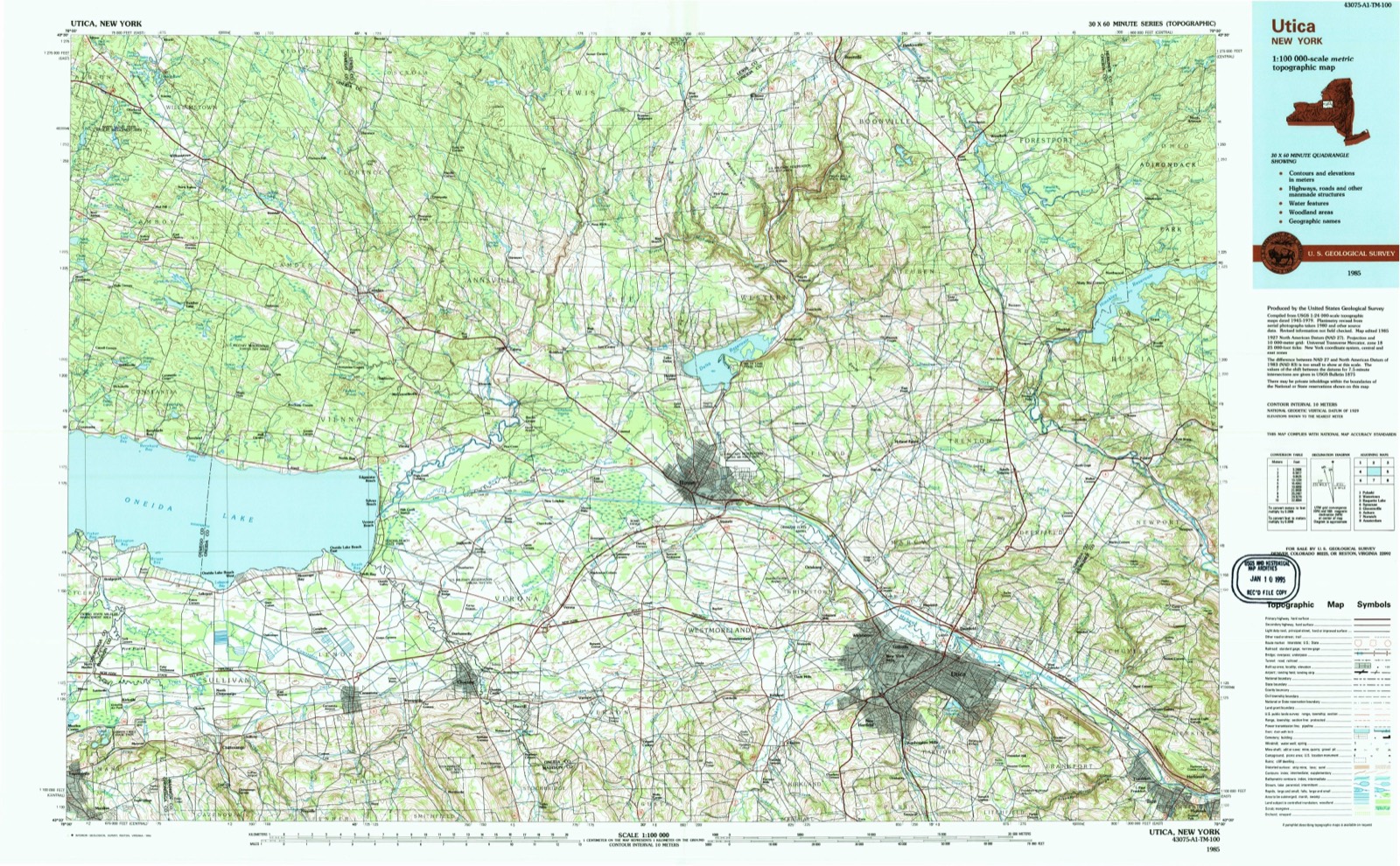 Topographic sheet of Floyd, surveyed 1985