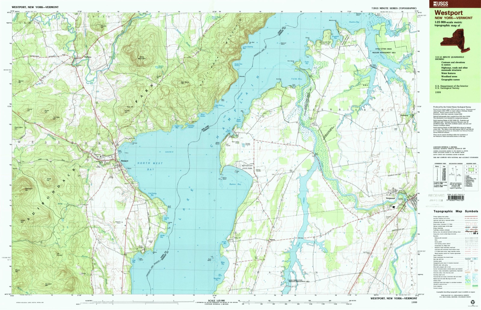 Topographic sheet of Westport, surveyed 1999
