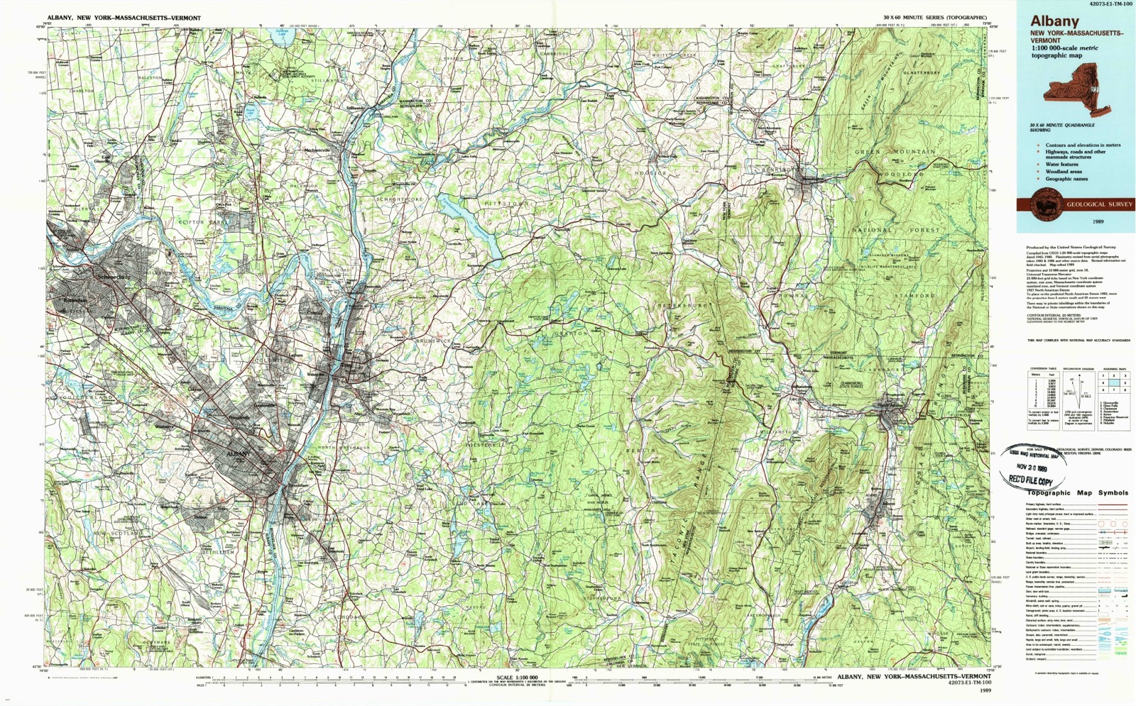 Topographic sheet of Mayfair, surveyed 1989