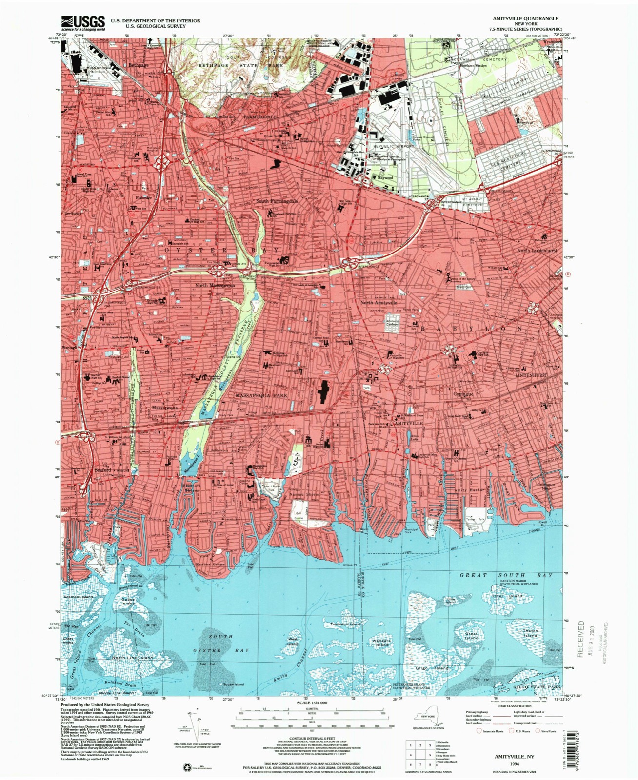 Topographic sheet of Frontier Park, surveyed 1994