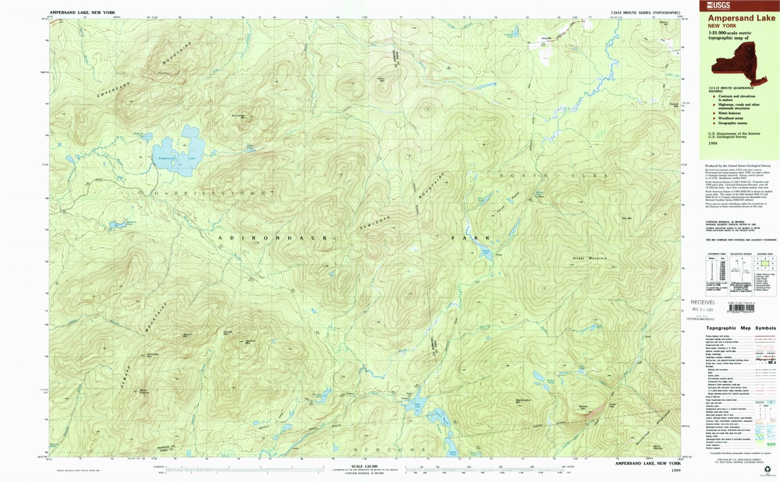 Topographic sheet of Averyville, surveyed 1999