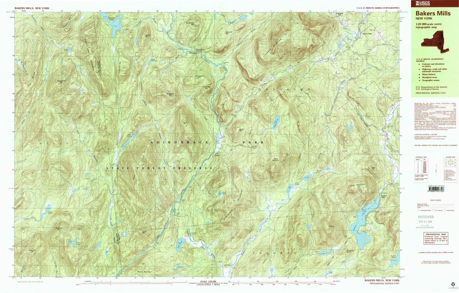 Topographic sheet of Oregon, surveyed 1997