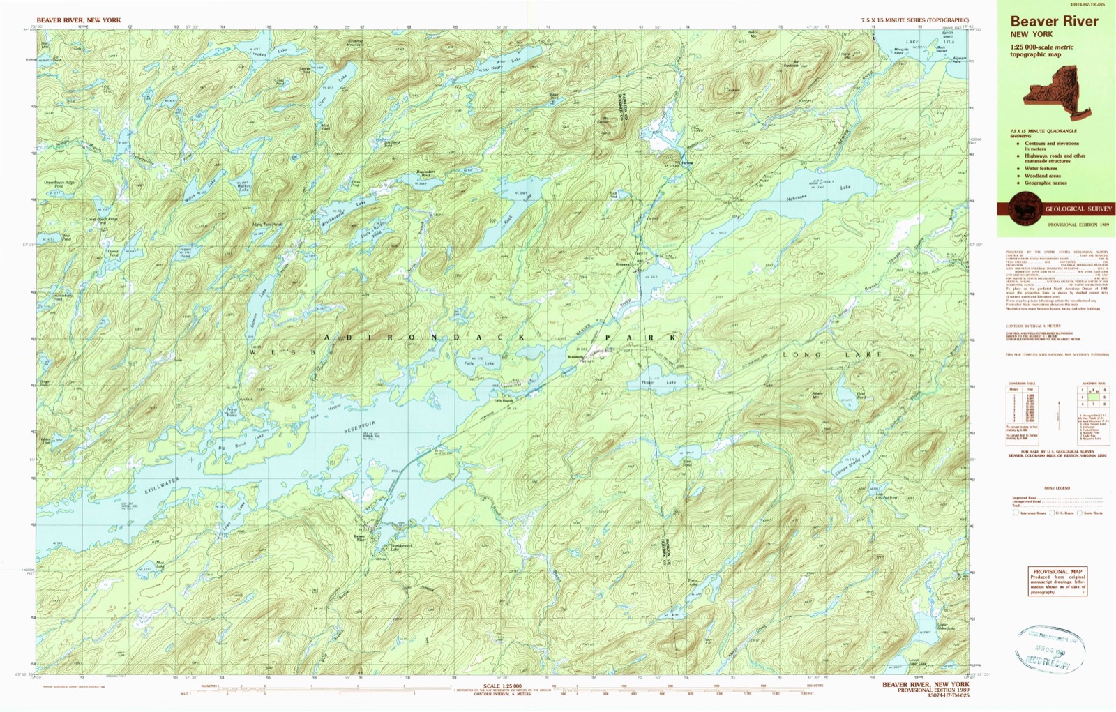 Topographic sheet of Brandreth, surveyed 1989