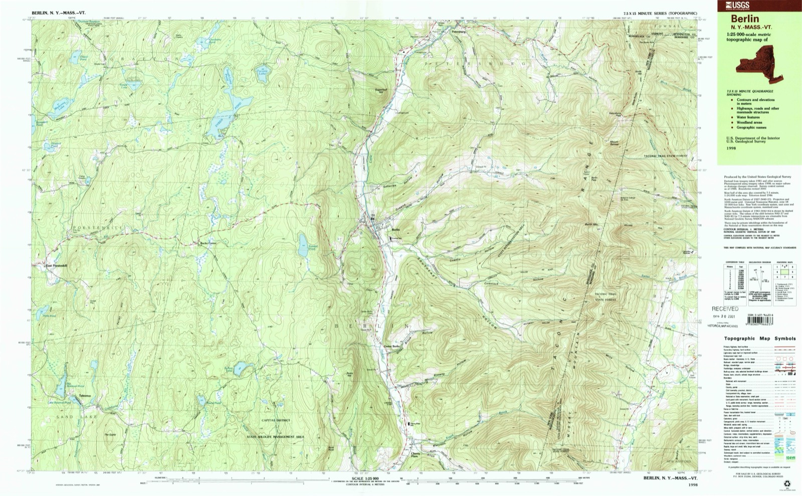 Topographic sheet of Berlin, surveyed 1998