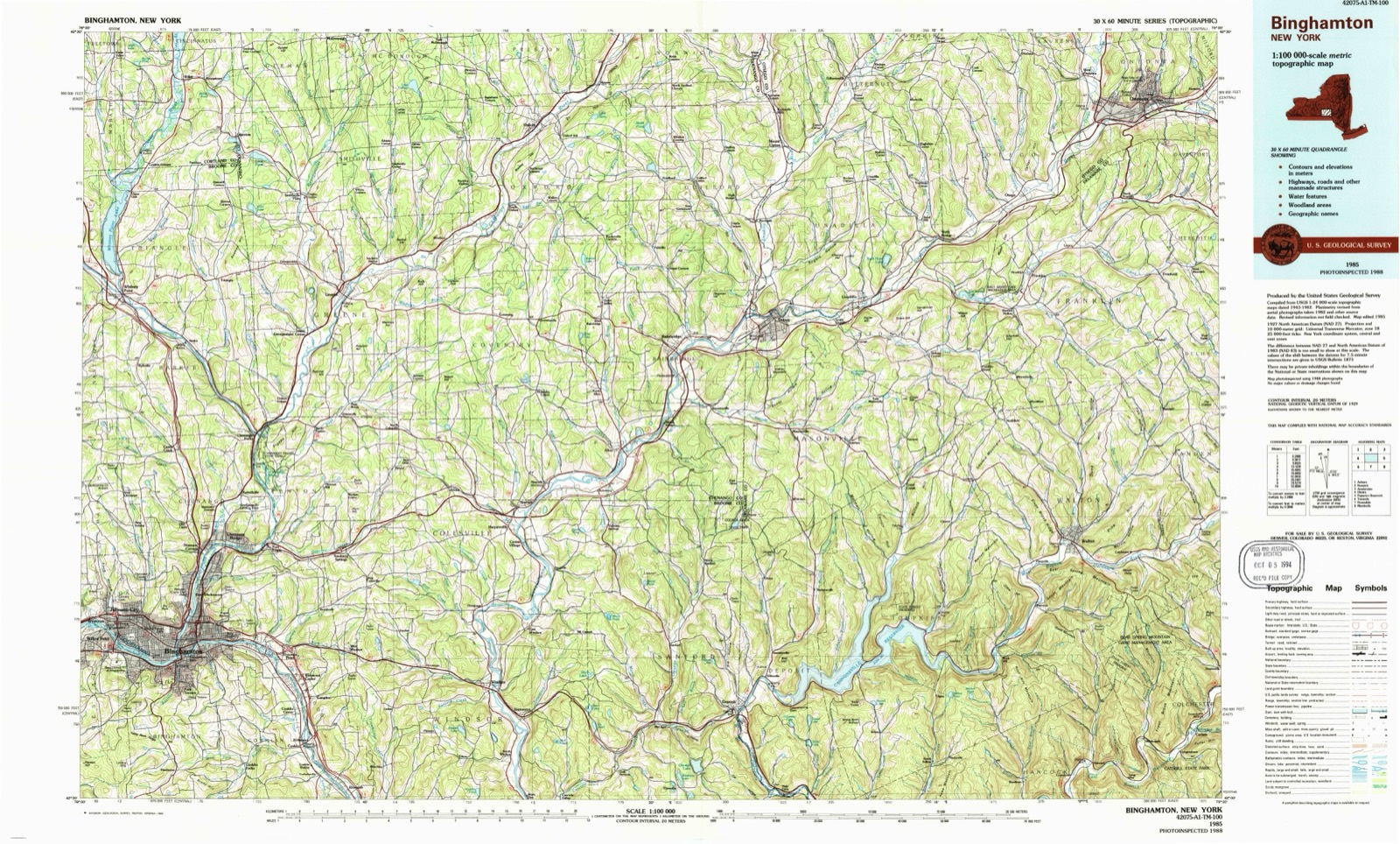Topographic sheet of Corbin Corner, surveyed 1985