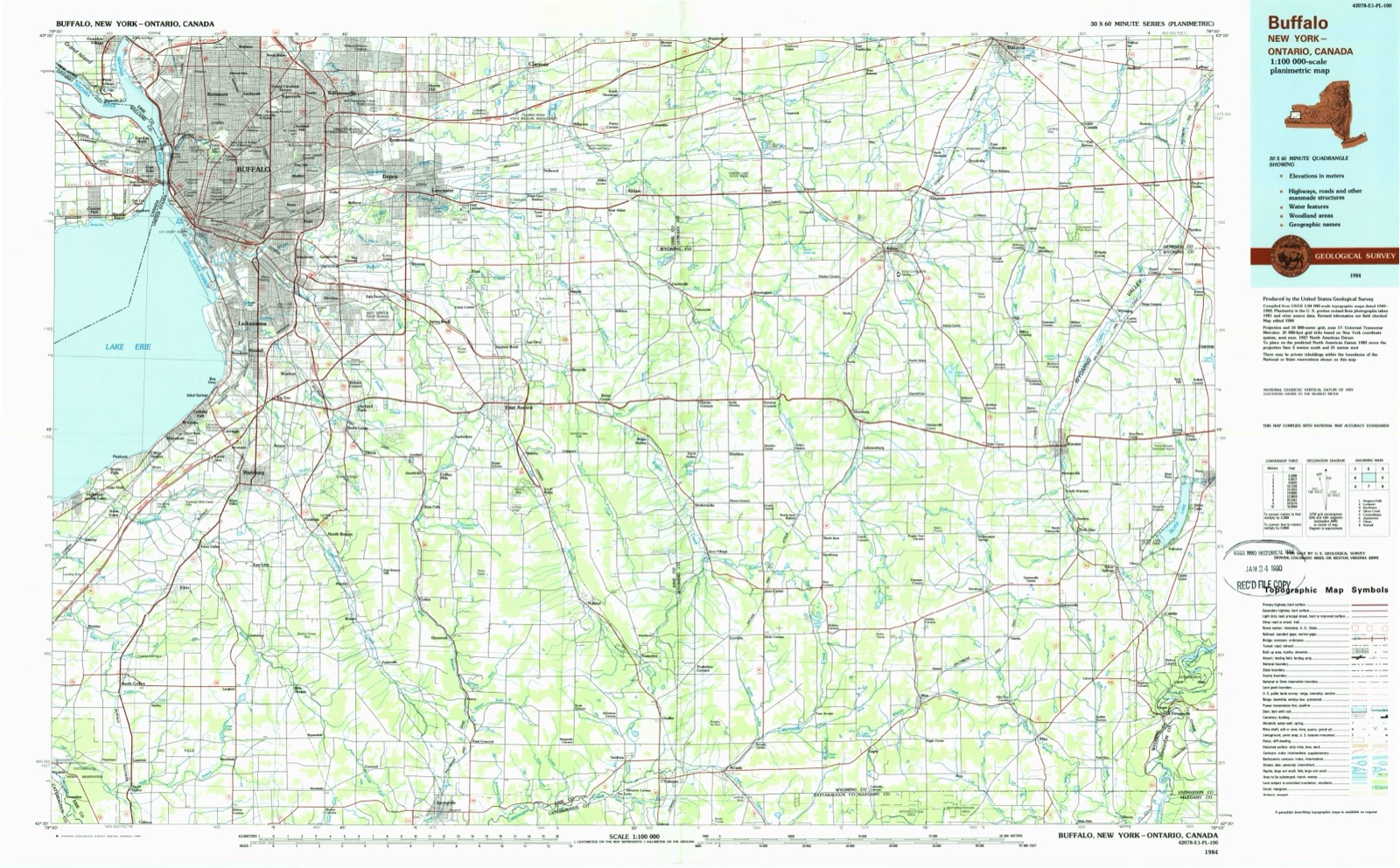 Topographic sheet of Sheldon, surveyed 1984