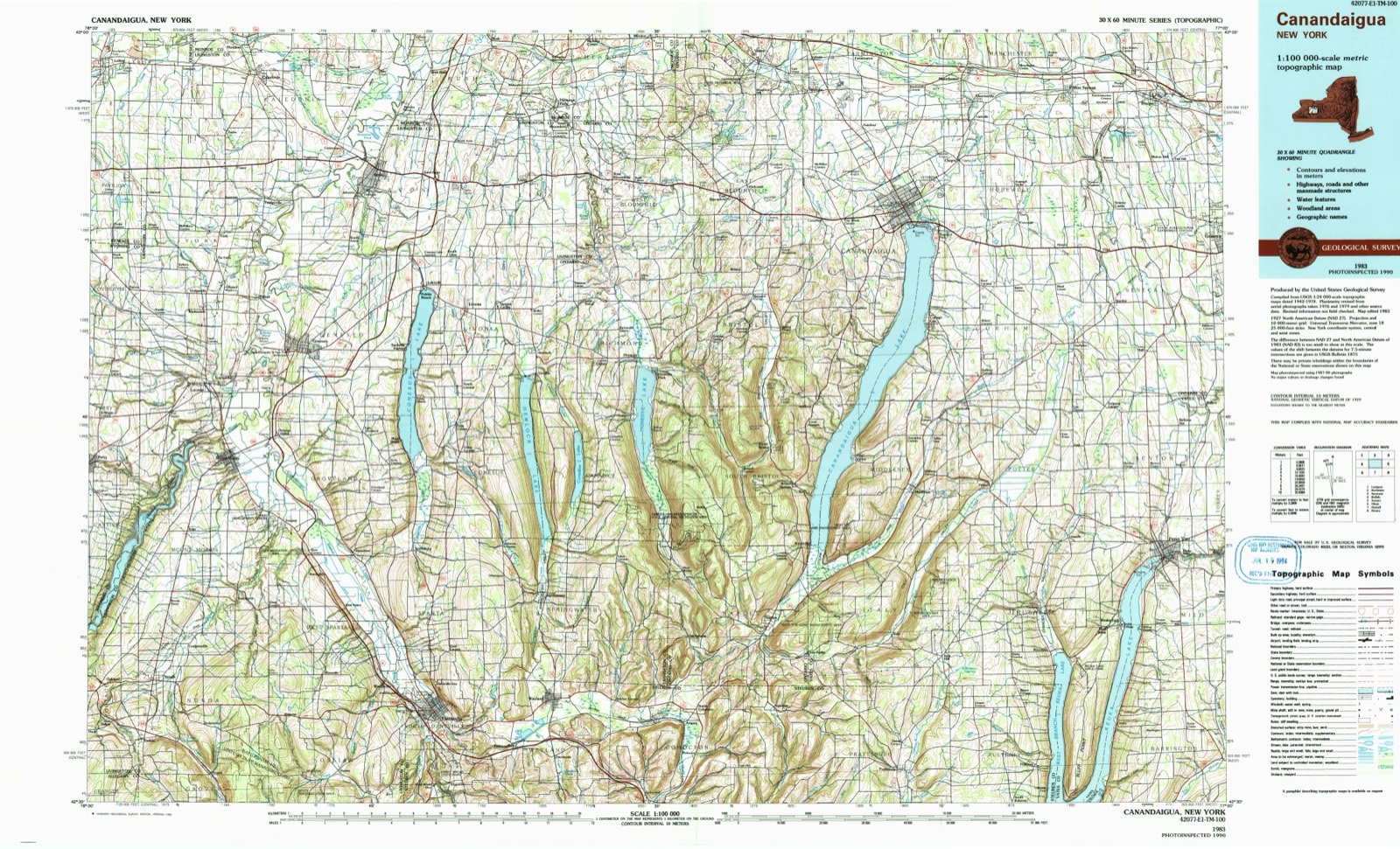 Topographic sheet of Prattsburgh, surveyed 1983
