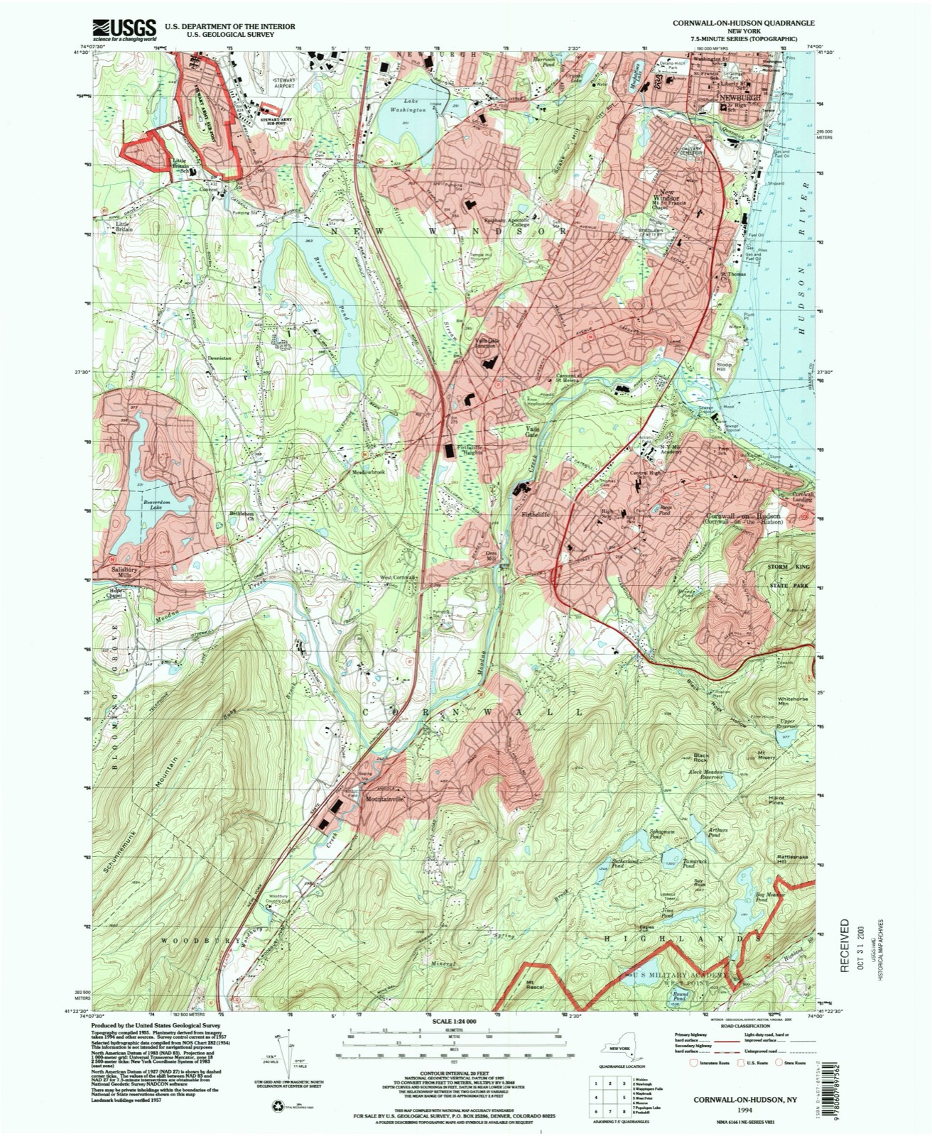 Topographic sheet of Denniston, surveyed 1994