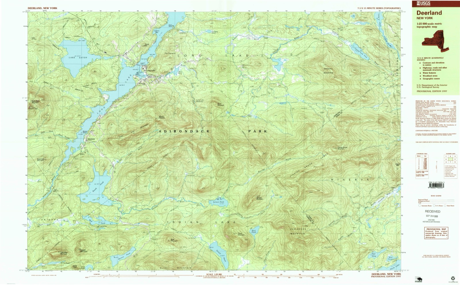 Topographic sheet covering Camp Taiga, surveyed 1997