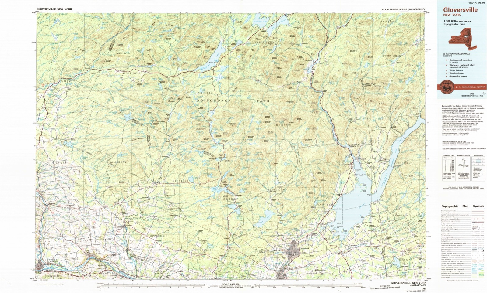 Topographic sheet of Herkimer, surveyed 1985