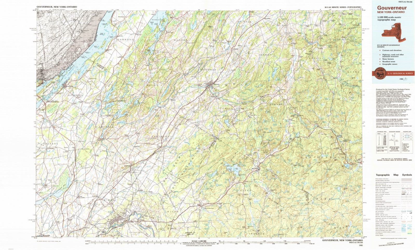 Topographic sheet of Herrings, surveyed 1985