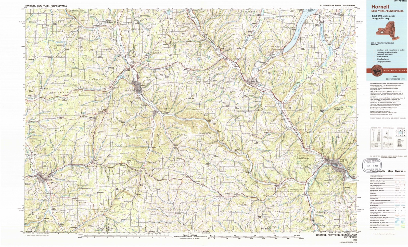 Topographic sheet of Dyke, surveyed 1986