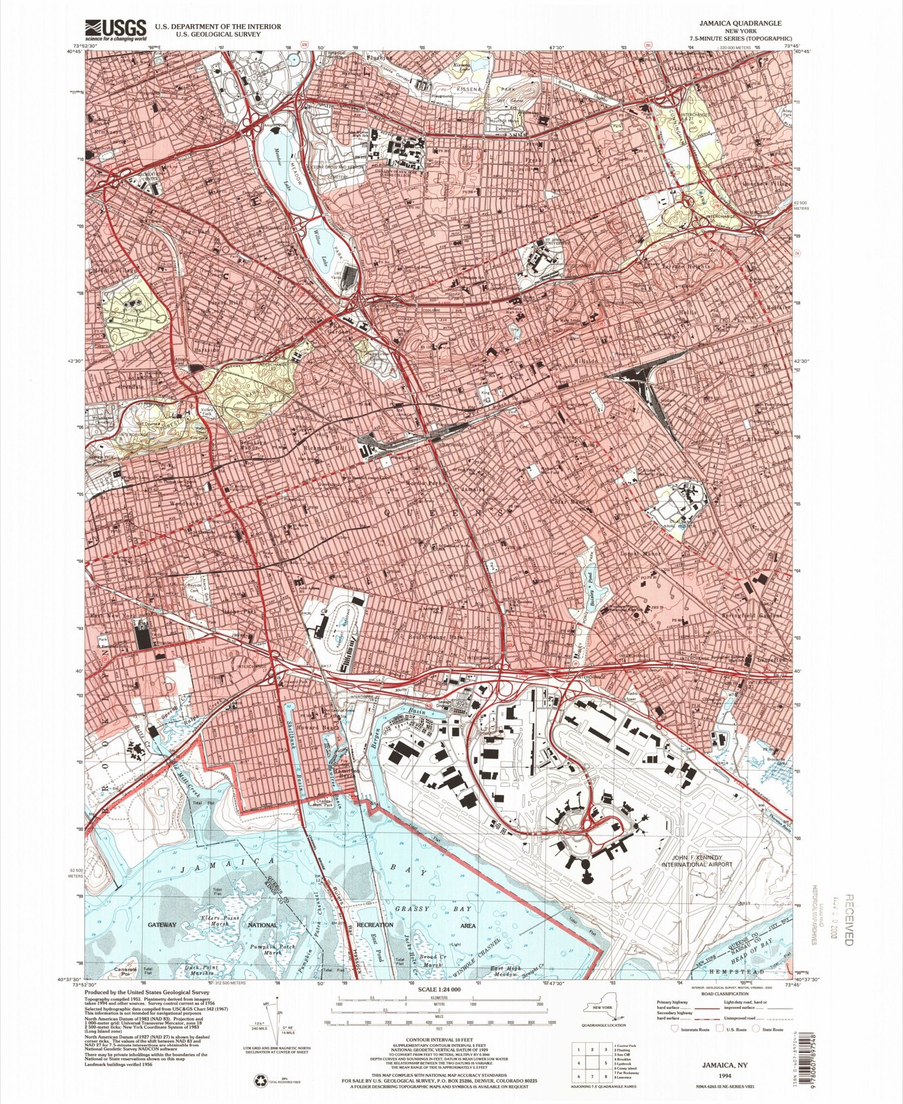 Topographic sheet of Hillside, surveyed 1994