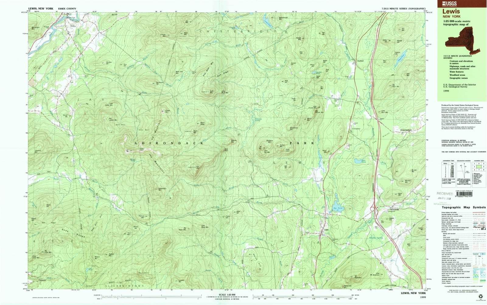 Topographic sheet of Stowersville, surveyed 1999