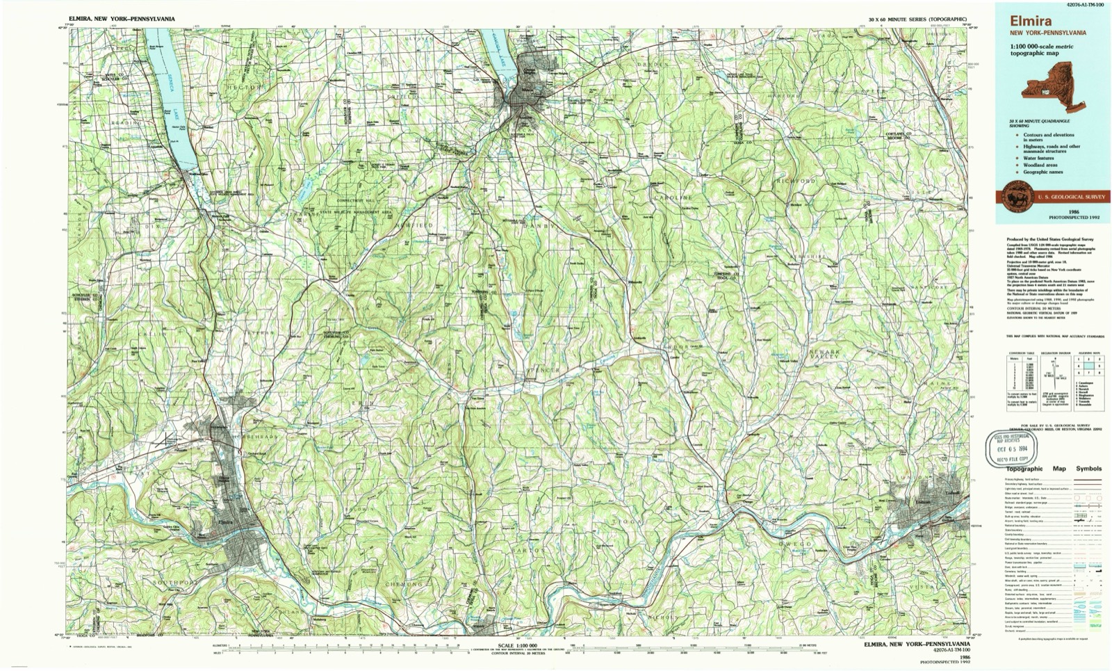 Topographic sheet of Stratton, surveyed 1992