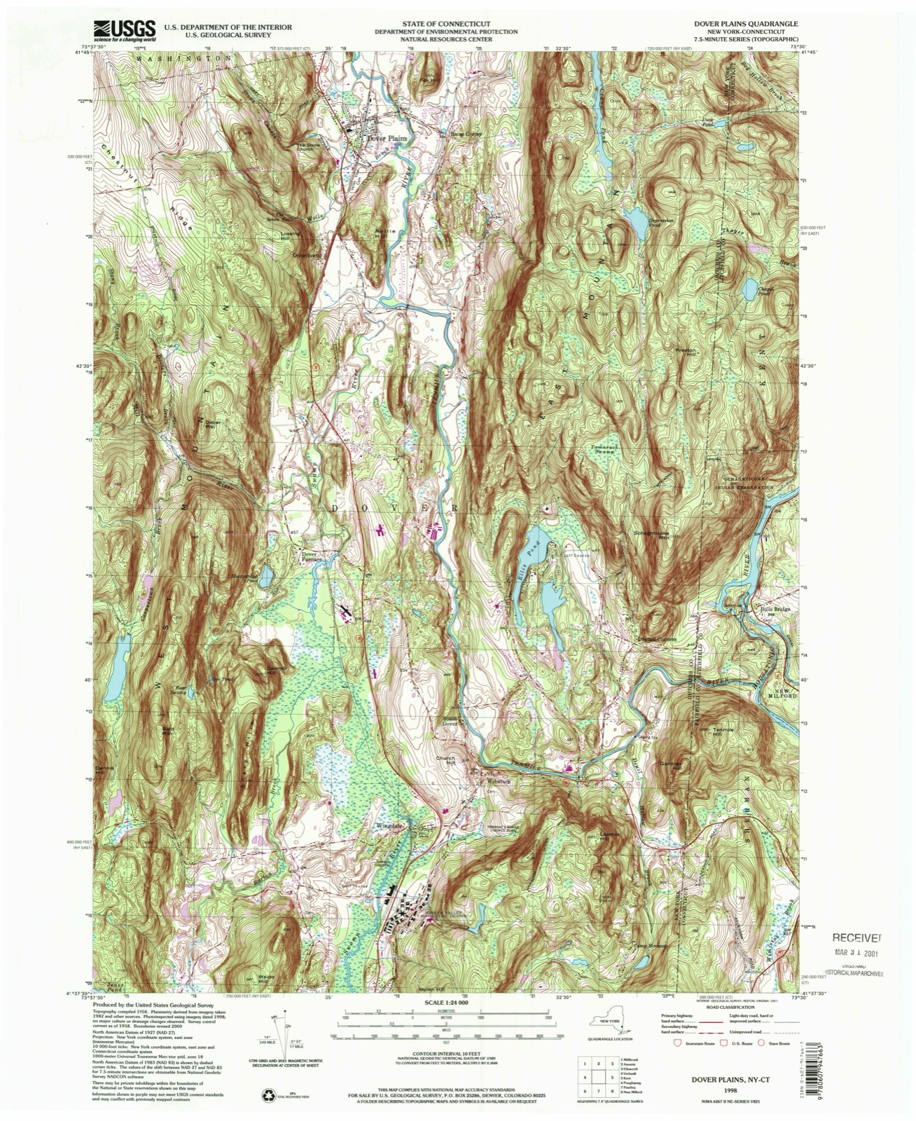 Topographic sheet of Bains Corner, surveyed 1998