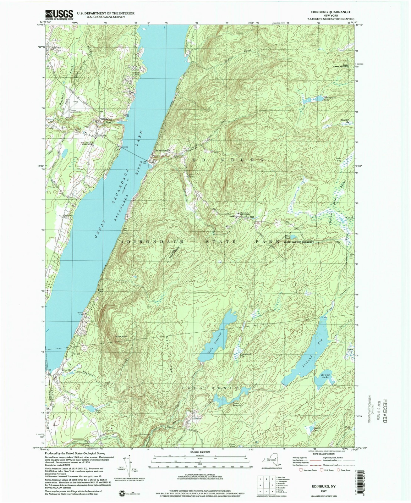 Topographic sheet of Edinburg, surveyed 1997