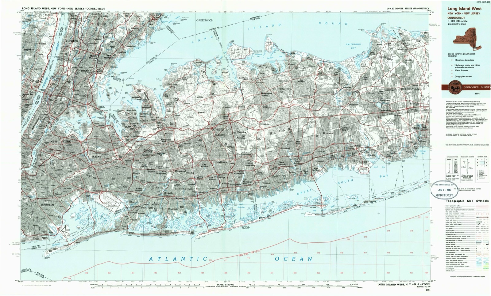 Topographic sheet of Hammel, surveyed 1984