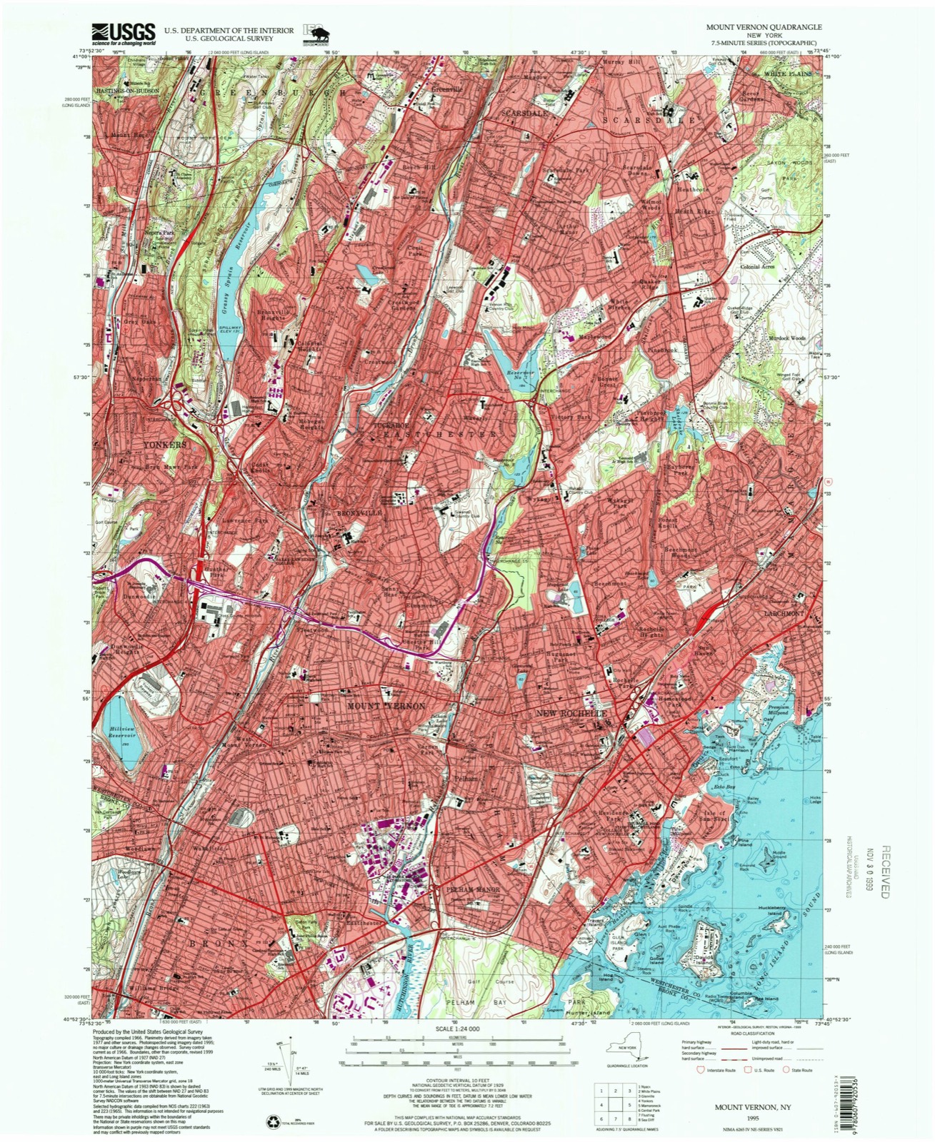 Topographic sheet of Williams Bridge, surveyed 1995
