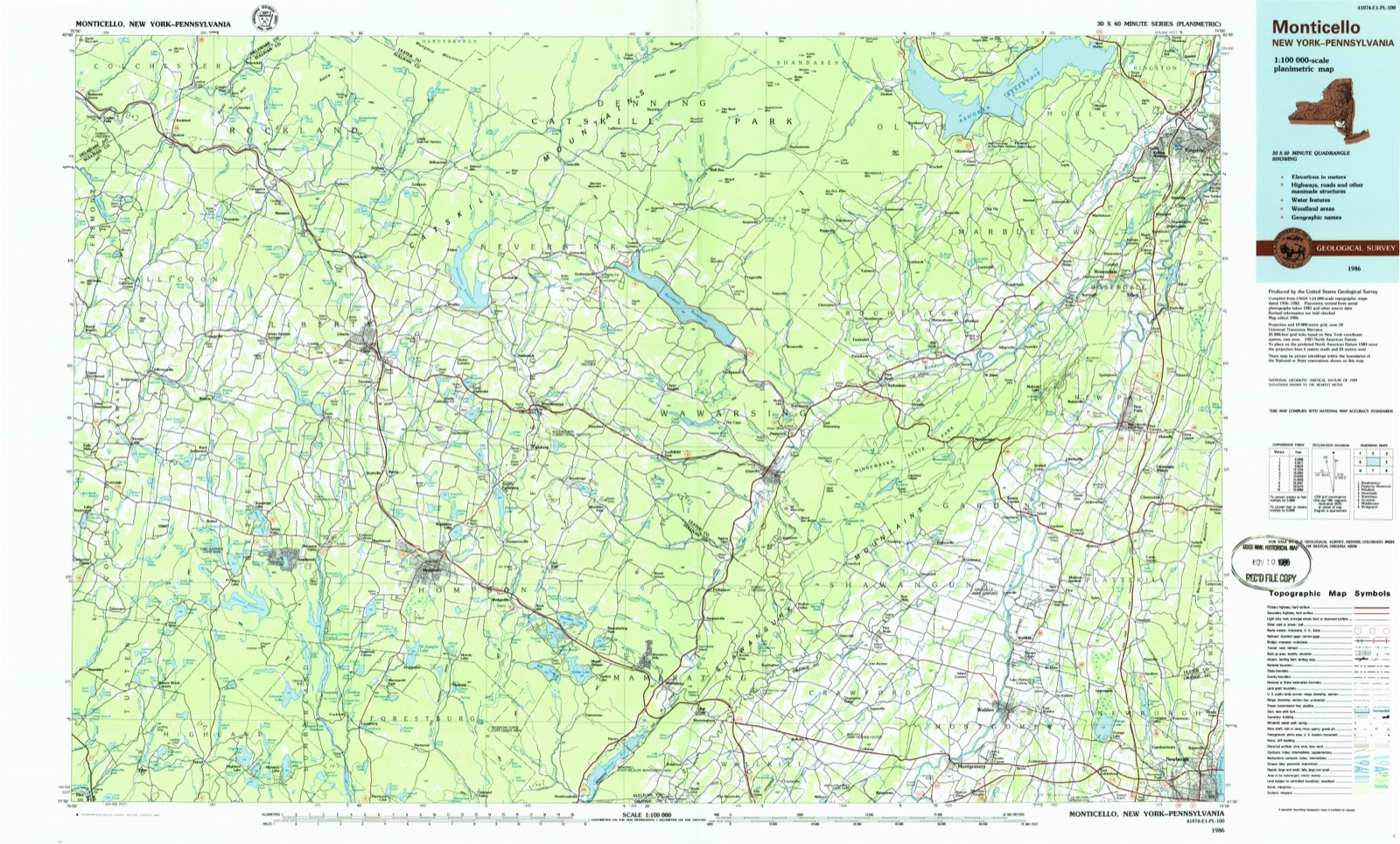 Topographic sheet of High View, surveyed 1986
