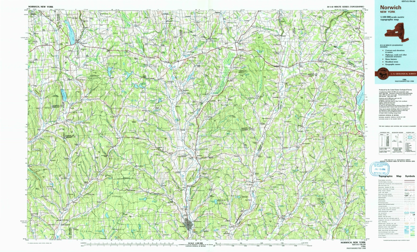 Topographic sheet of Amblerville, surveyed 1986
