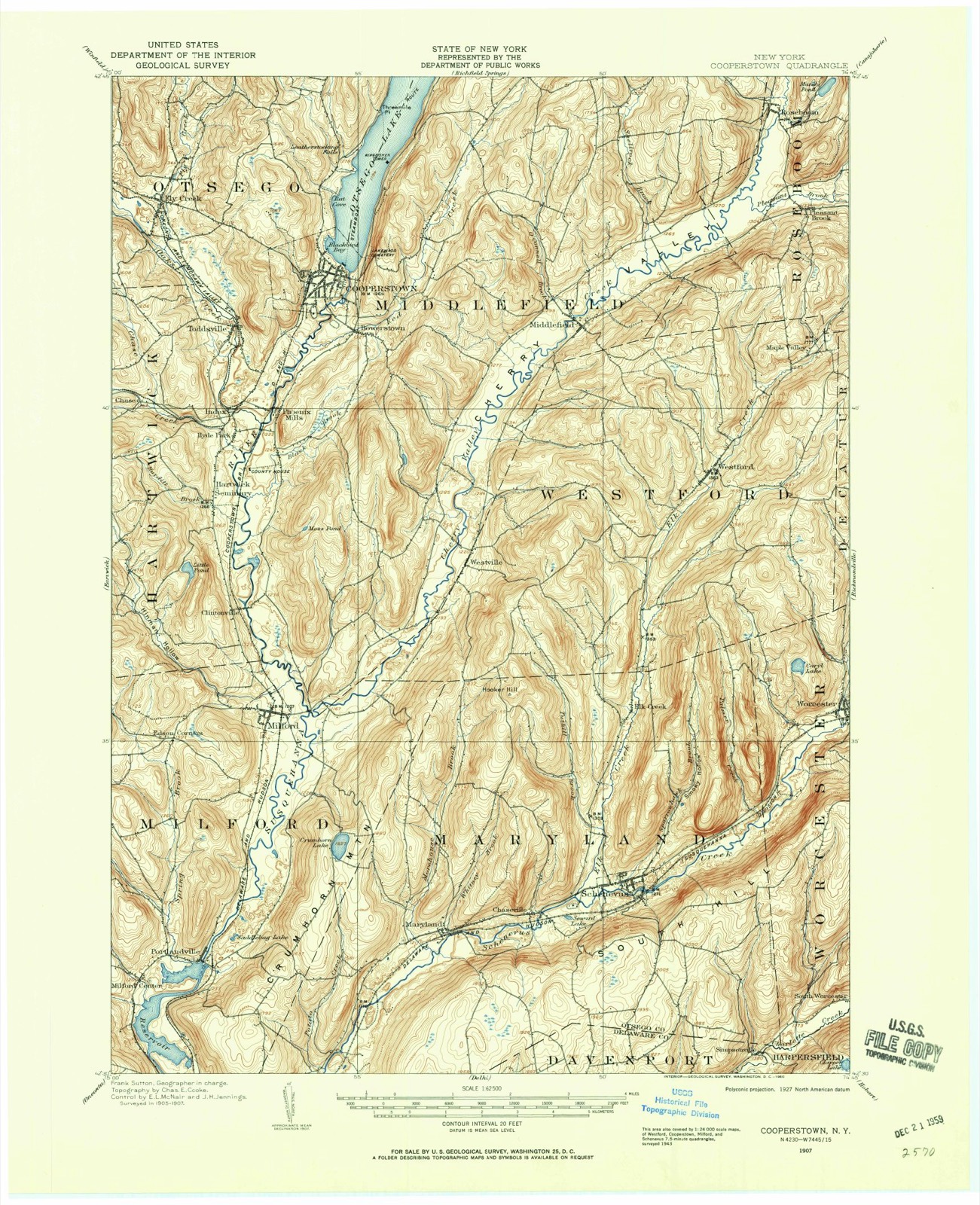 Topographic sheet of Index, surveyed 1907