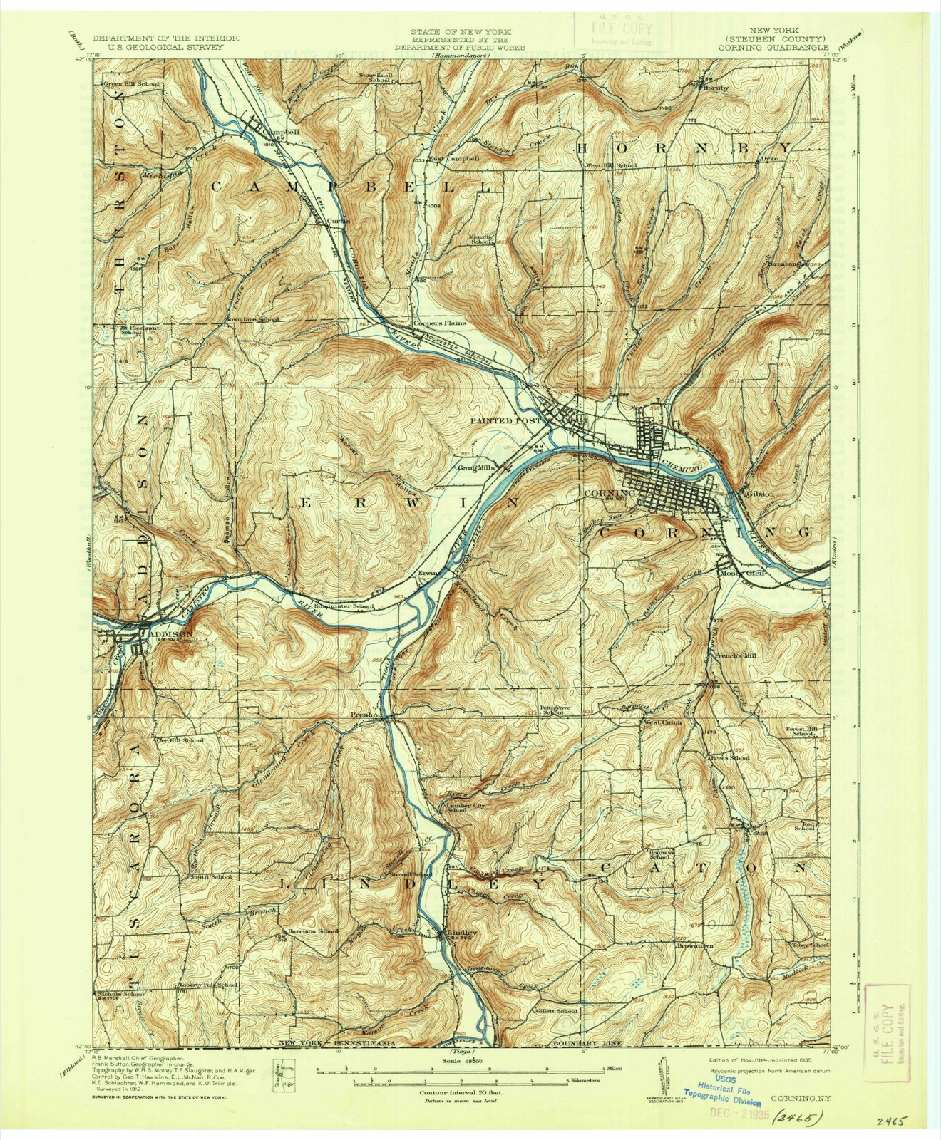 Topographic sheet of Dyke, surveyed 1914