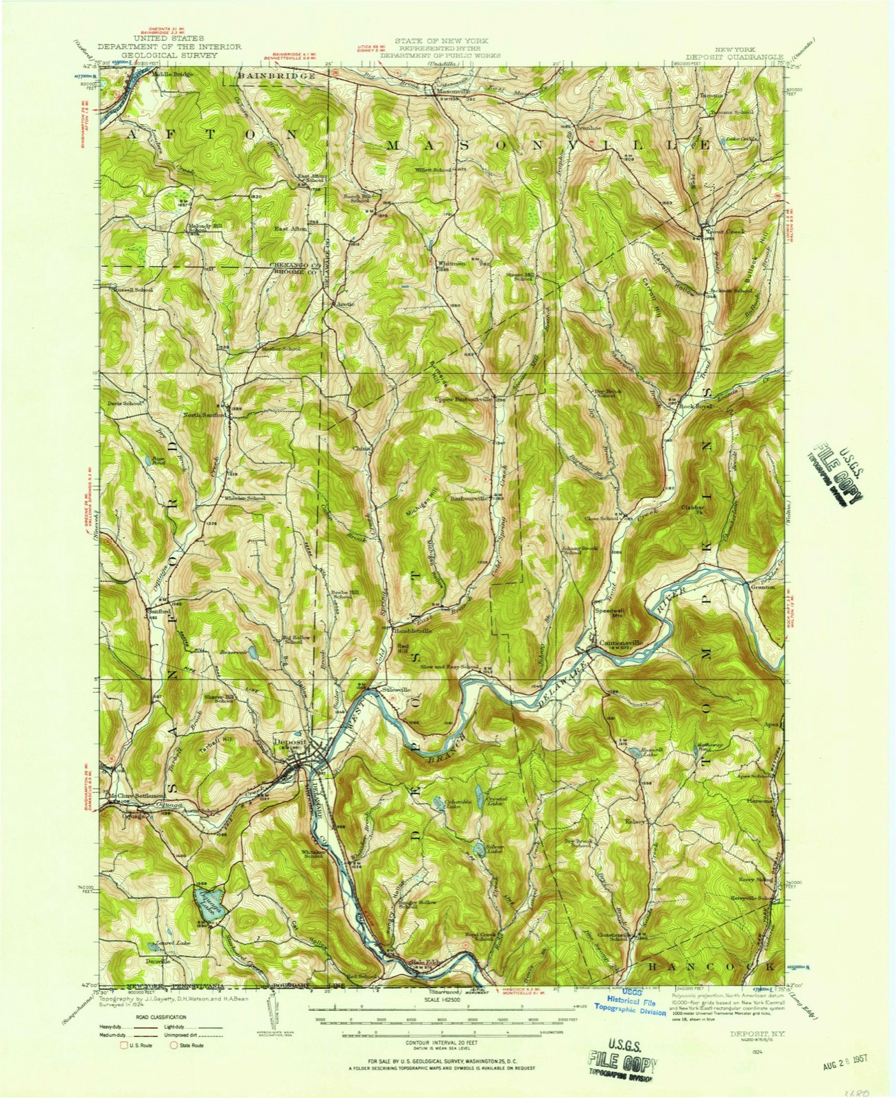 Topographic sheet of Ivanhoe, surveyed 1924