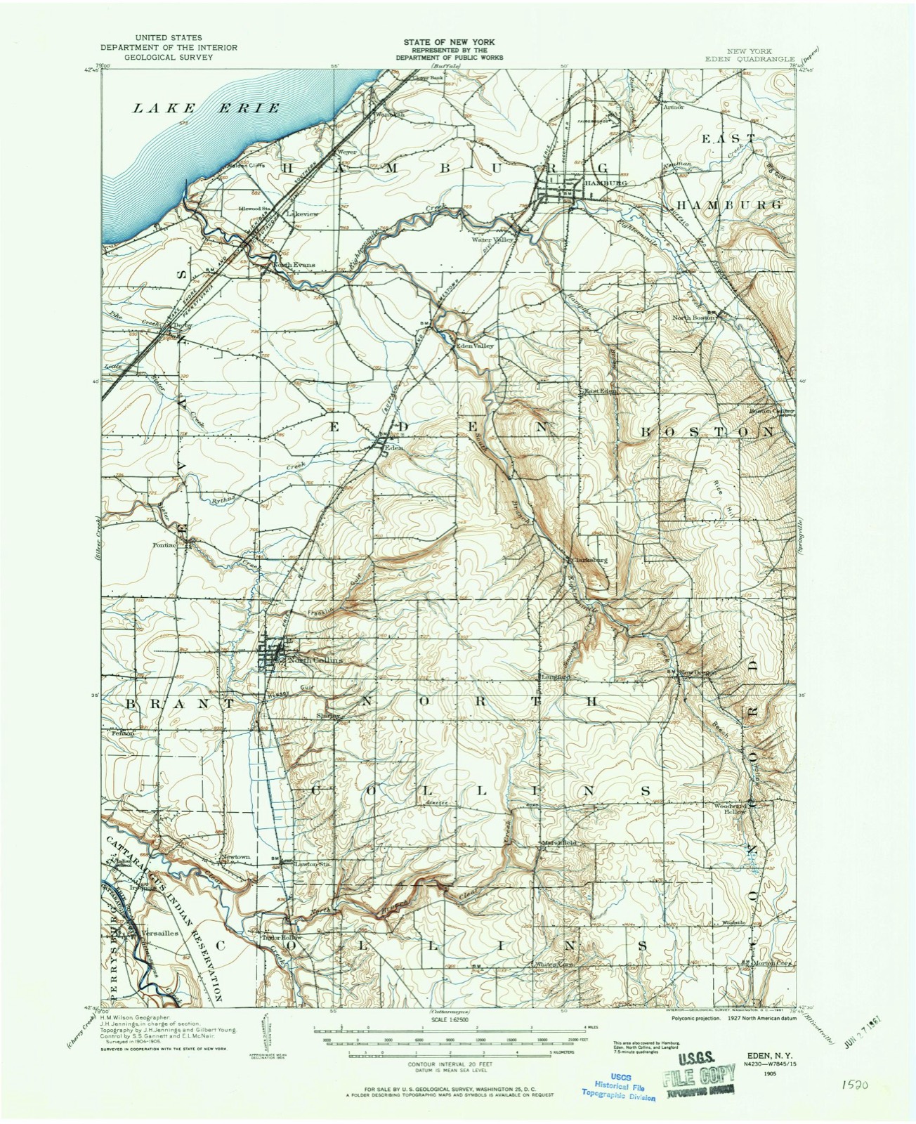 Topographic sheet of Eden Valley, surveyed 1905