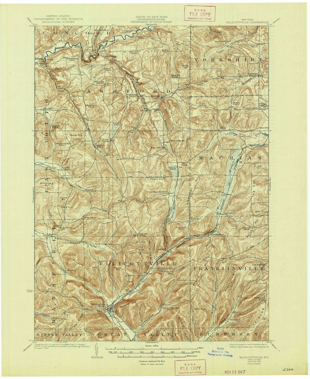 Topographic sheet of Maples, surveyed 1924