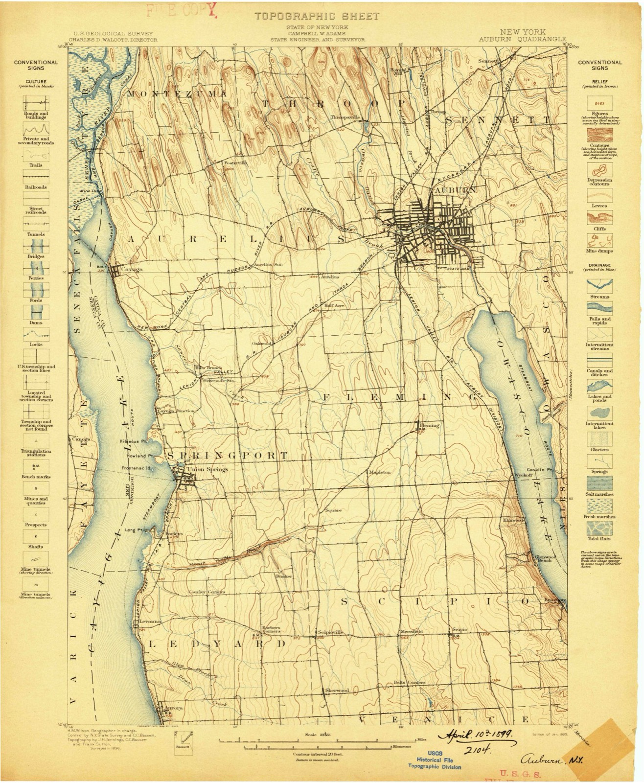 Topographic sheet of Canoga, surveyed 1899