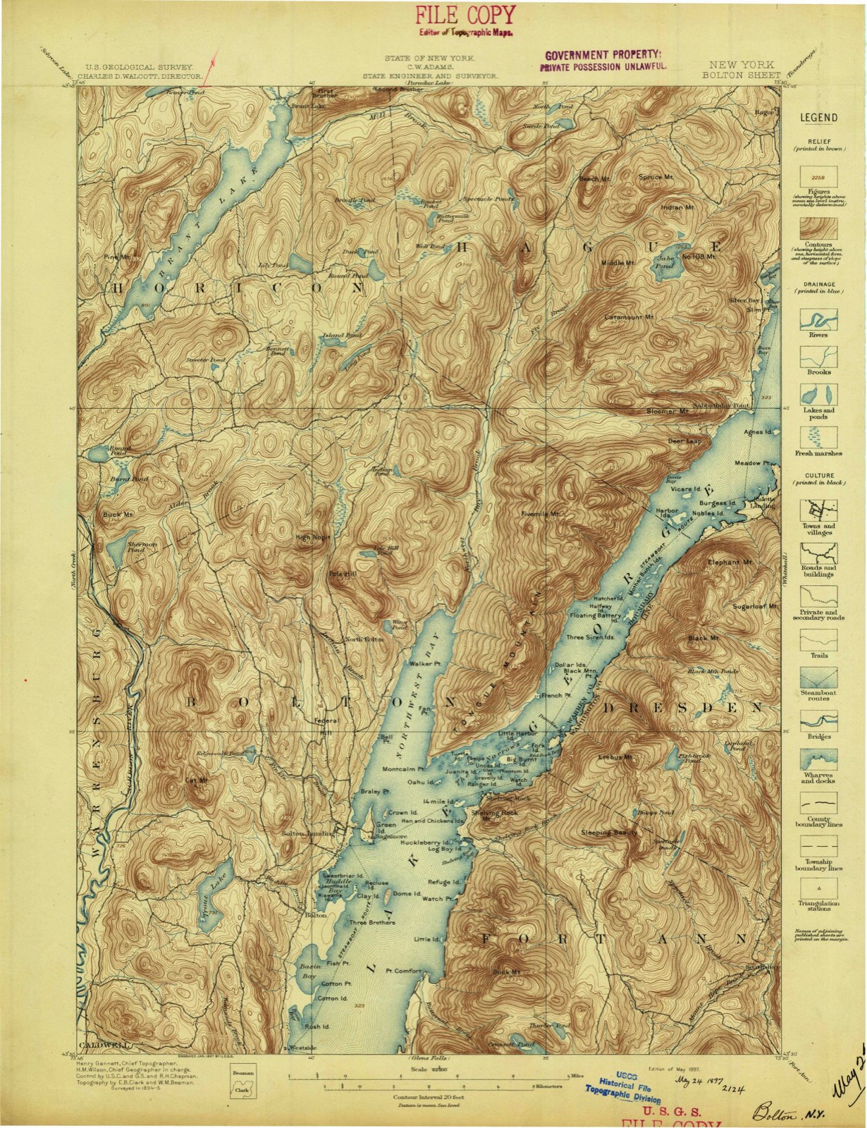 Topographic sheet of Riverbank, surveyed 1897