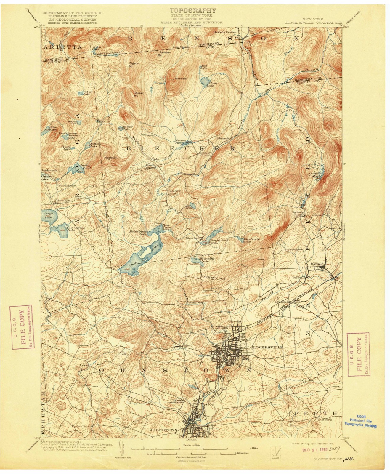 Topographic sheet of Johnstown, surveyed 1903