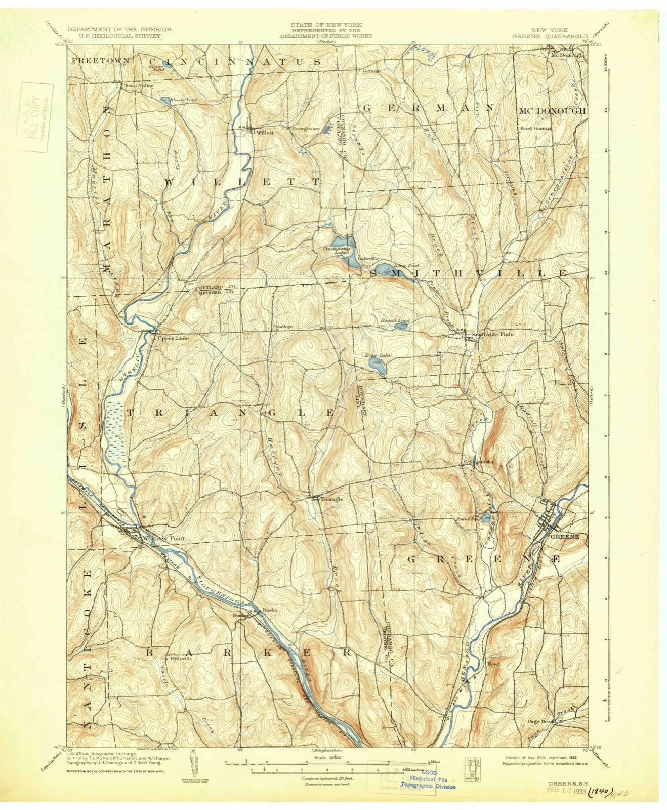 Topographic sheet of Page Brook, surveyed 1904