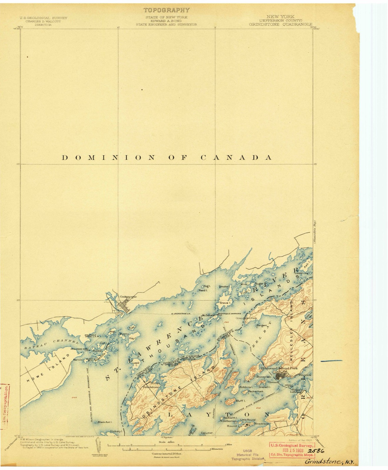 Topographic sheet of Lower Town Landing, surveyed 1903