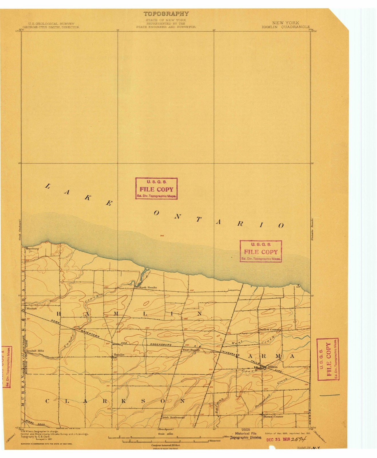 Topographic sheet of Otis, surveyed 1899