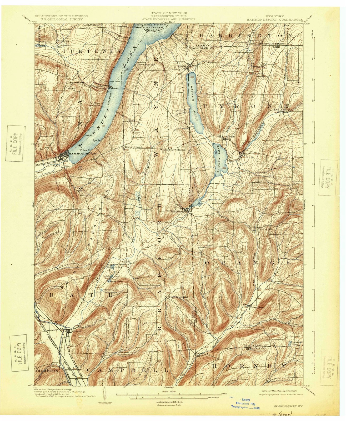 Topographic sheet of Bradford, surveyed 1903