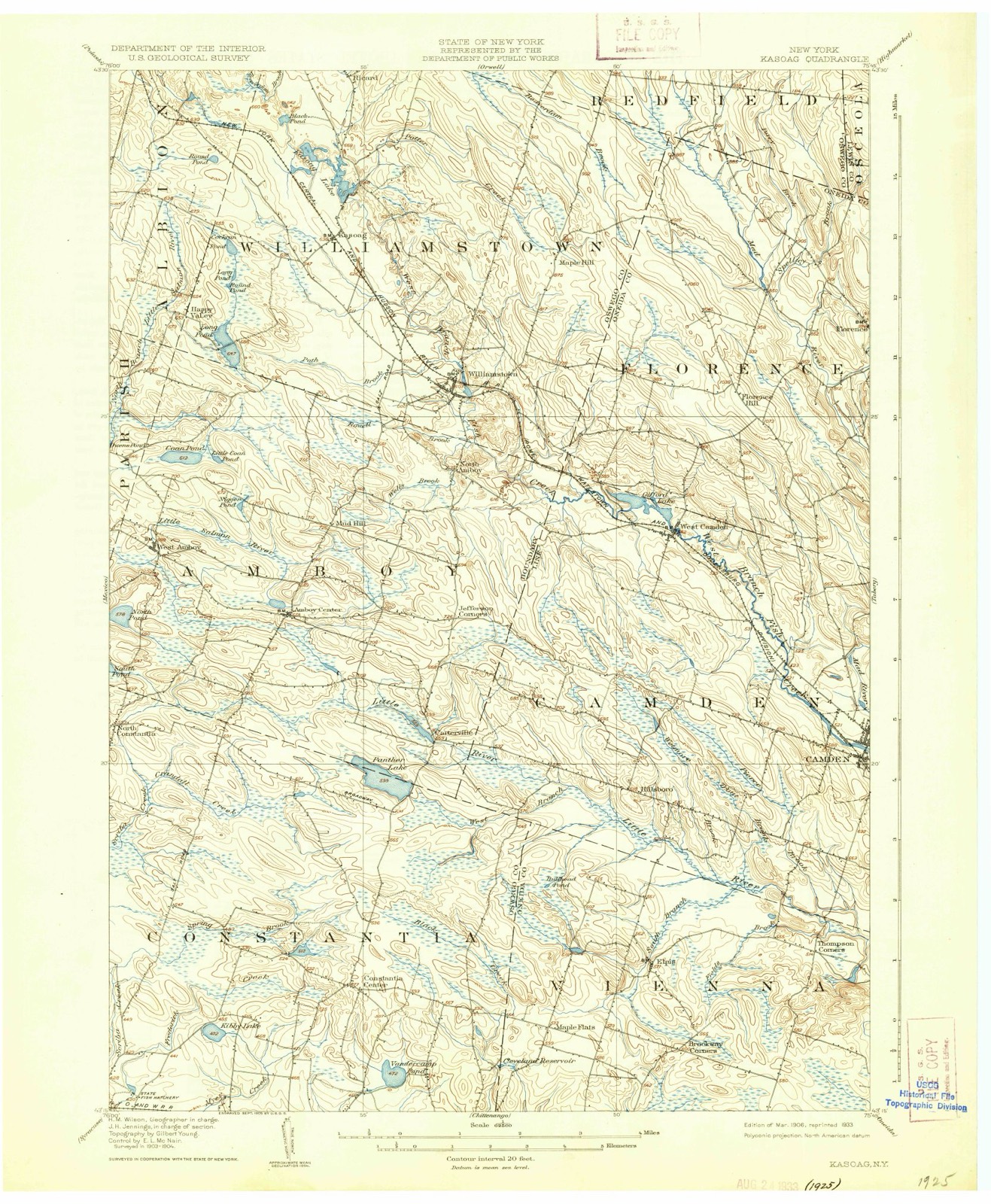 Topographic sheet of Ricard, surveyed 1906