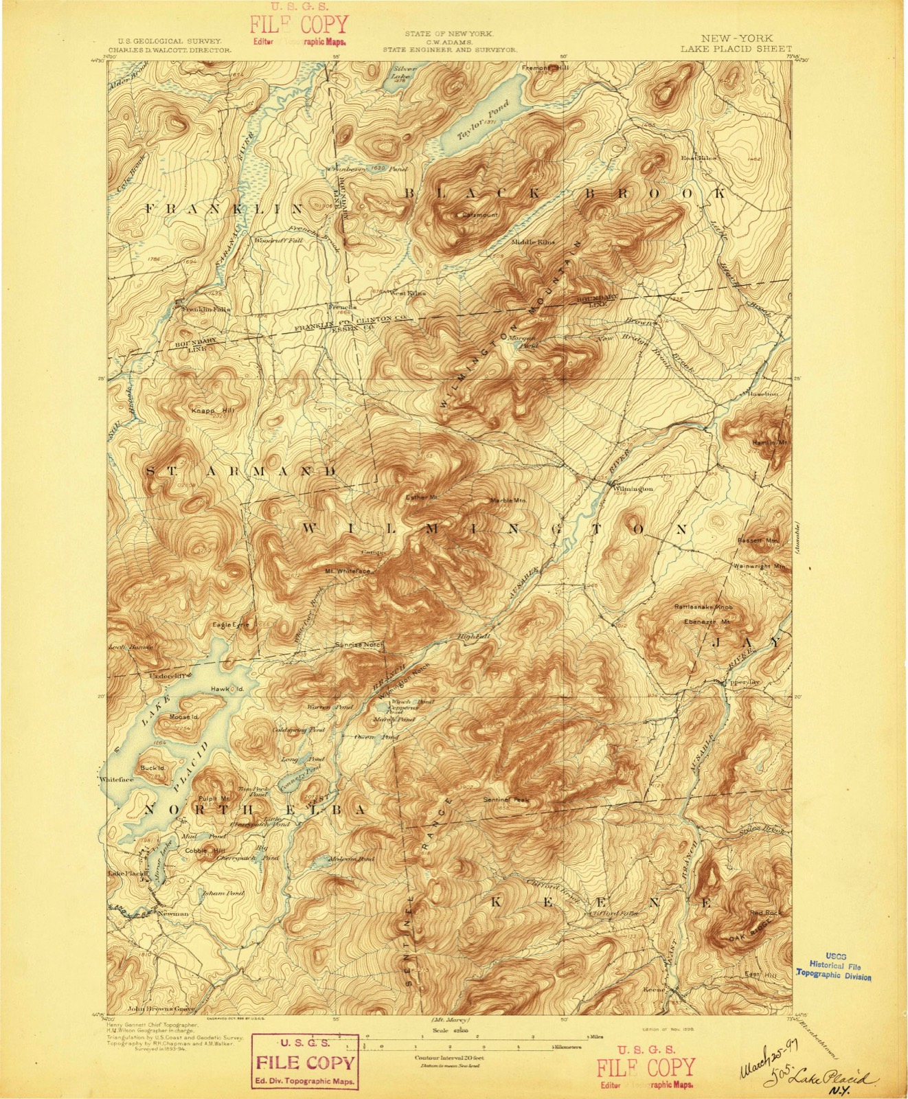 Topographic sheet of Haselton, surveyed 1896