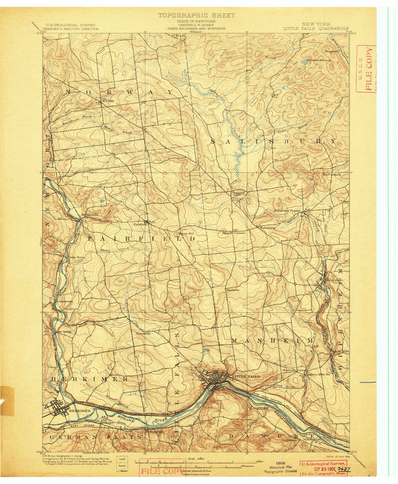 Topographic sheet of Herkimer, surveyed 1900