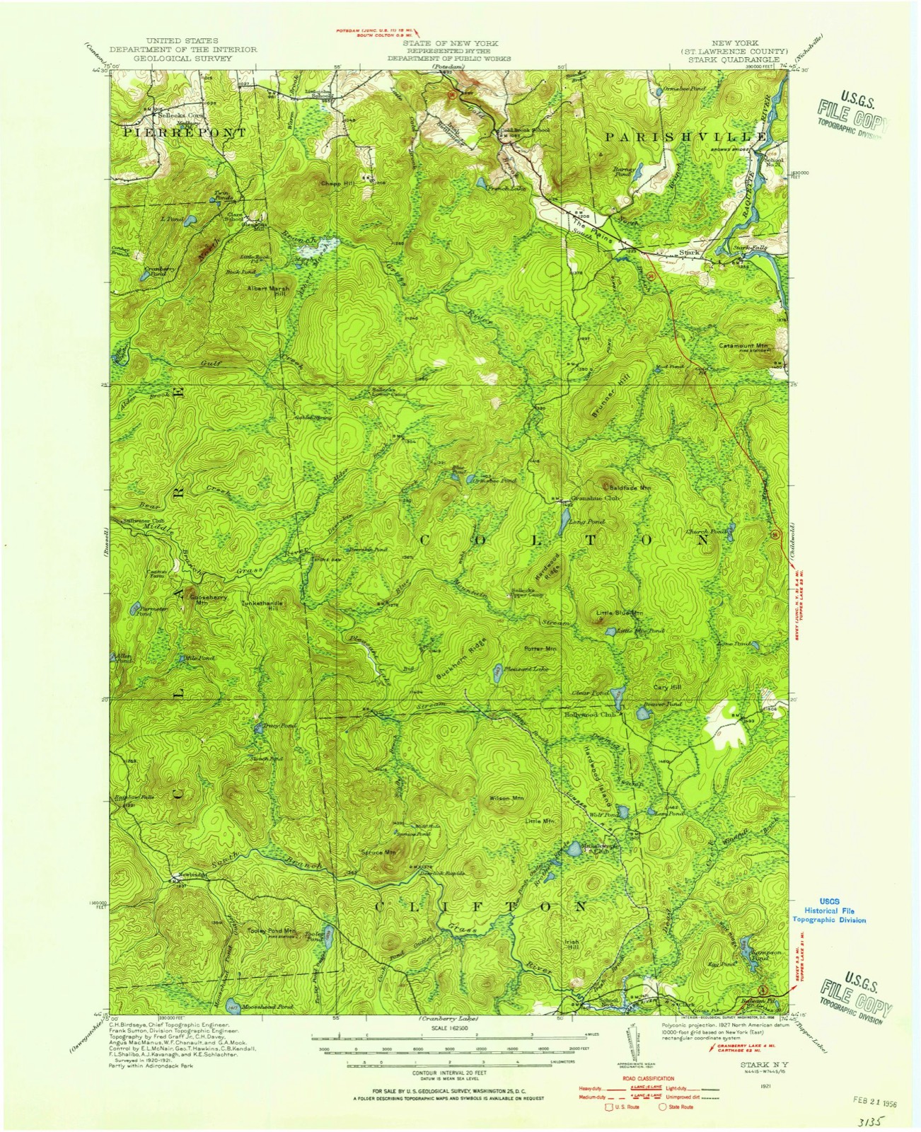 Topographic sheet of Newbridge, surveyed 1921