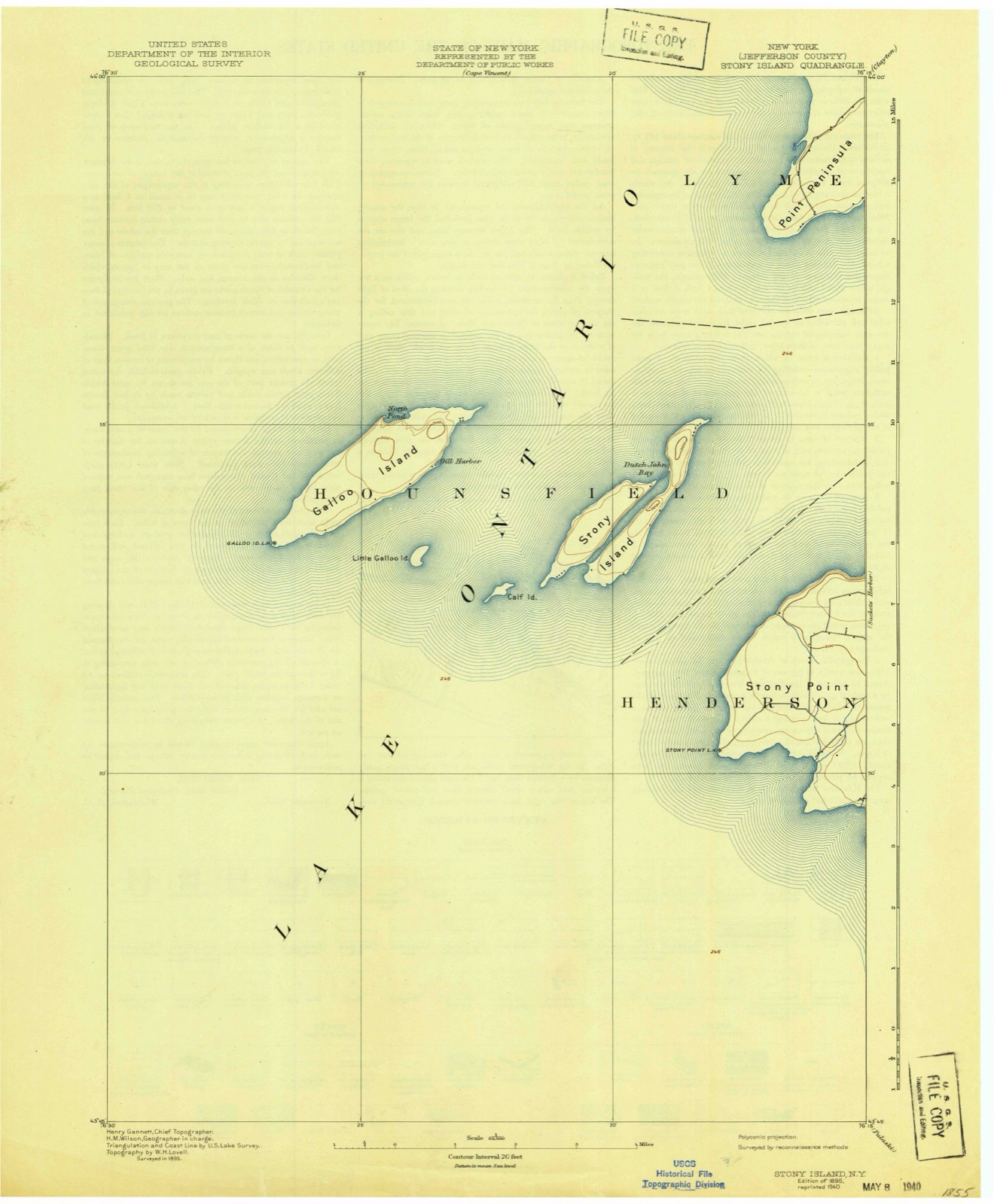 Topographic sheet of Clark Point, surveyed 1895