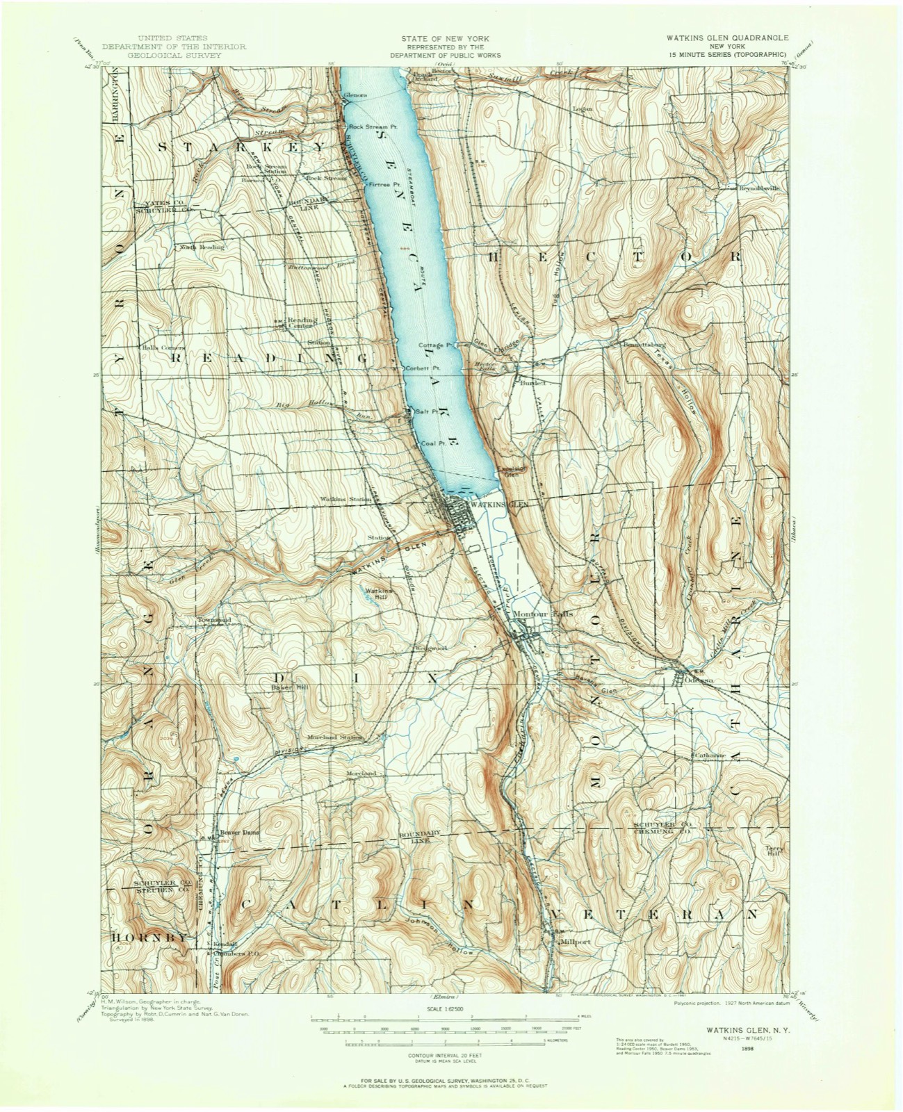 Topographic sheet of Glenora, surveyed 1898