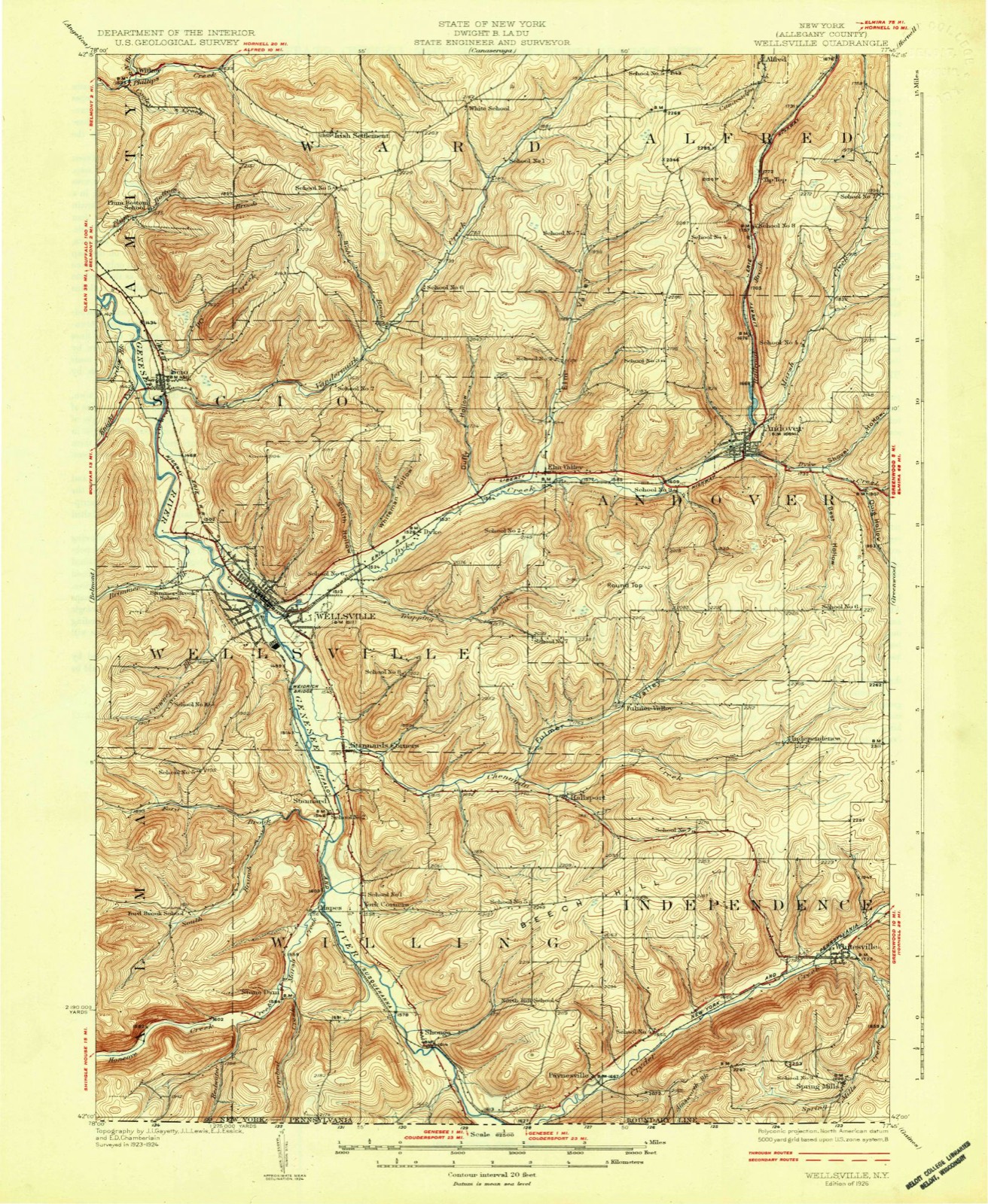 Topographic sheet of Independence, surveyed 1926