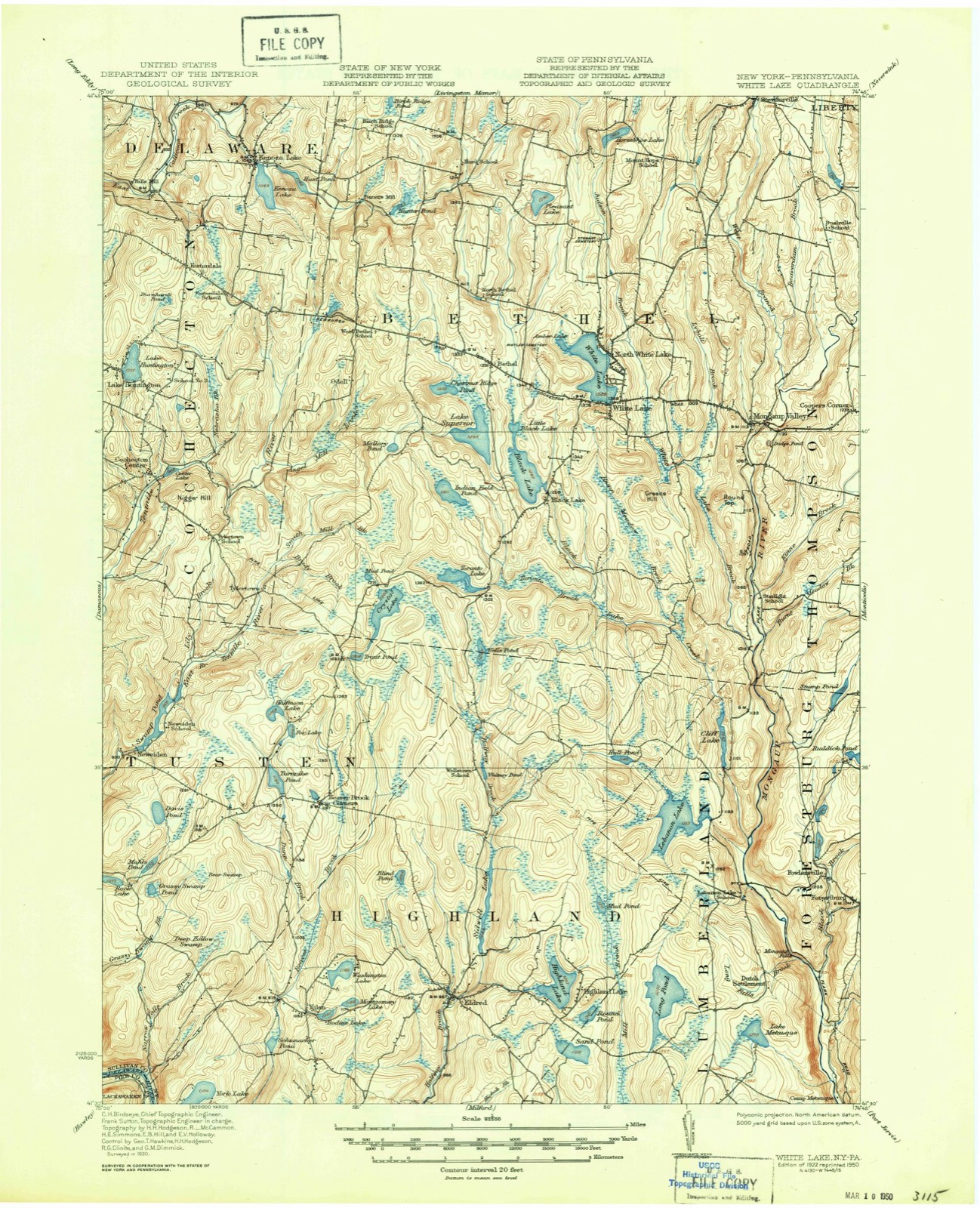 Topographic sheet of Falls Mills, surveyed 1922